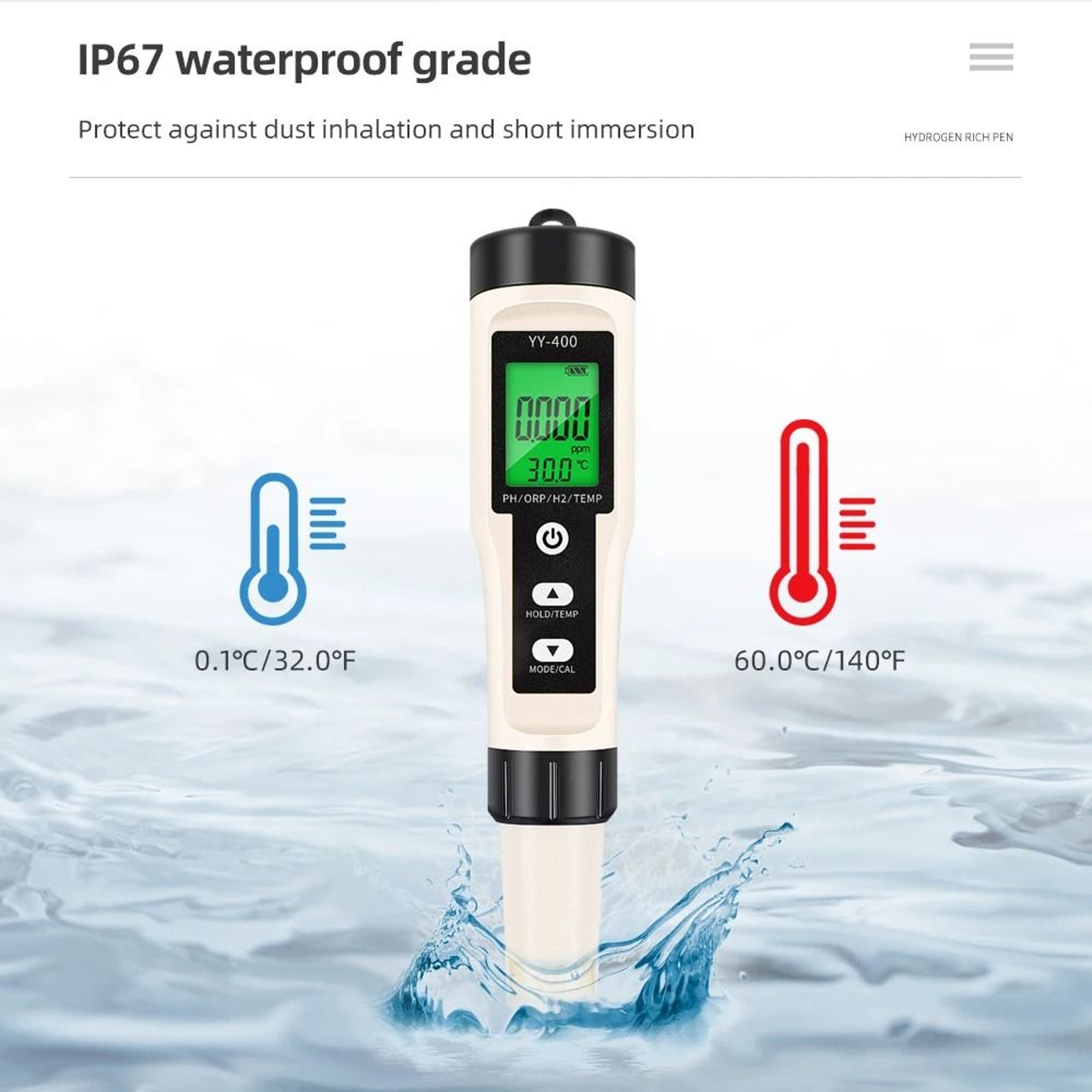 AquaSense 4in1 PH ORP Hydrogen Meter With Temperature 6