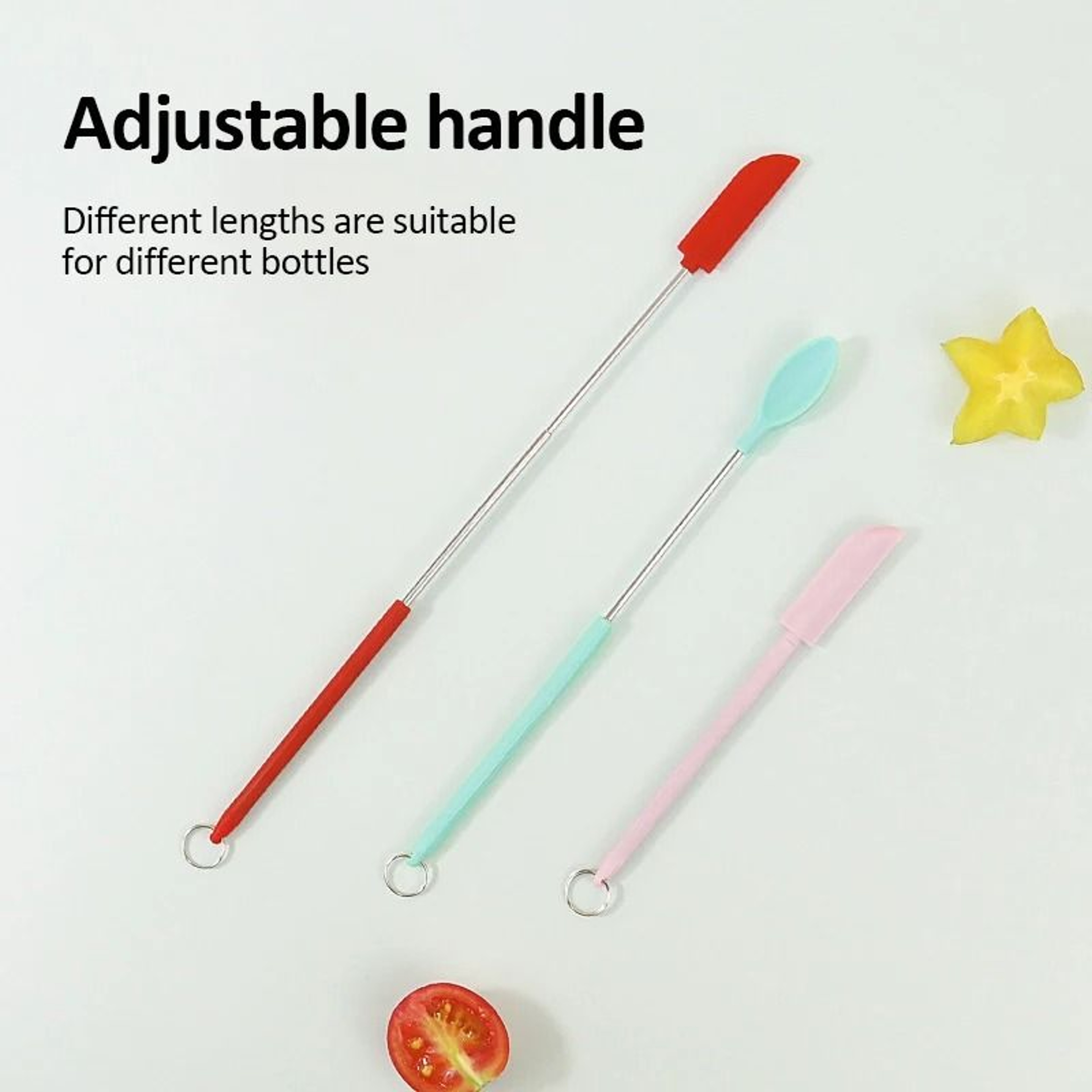Retractable Mini Silicone Jar Spatula Spoon For Kitchen 17