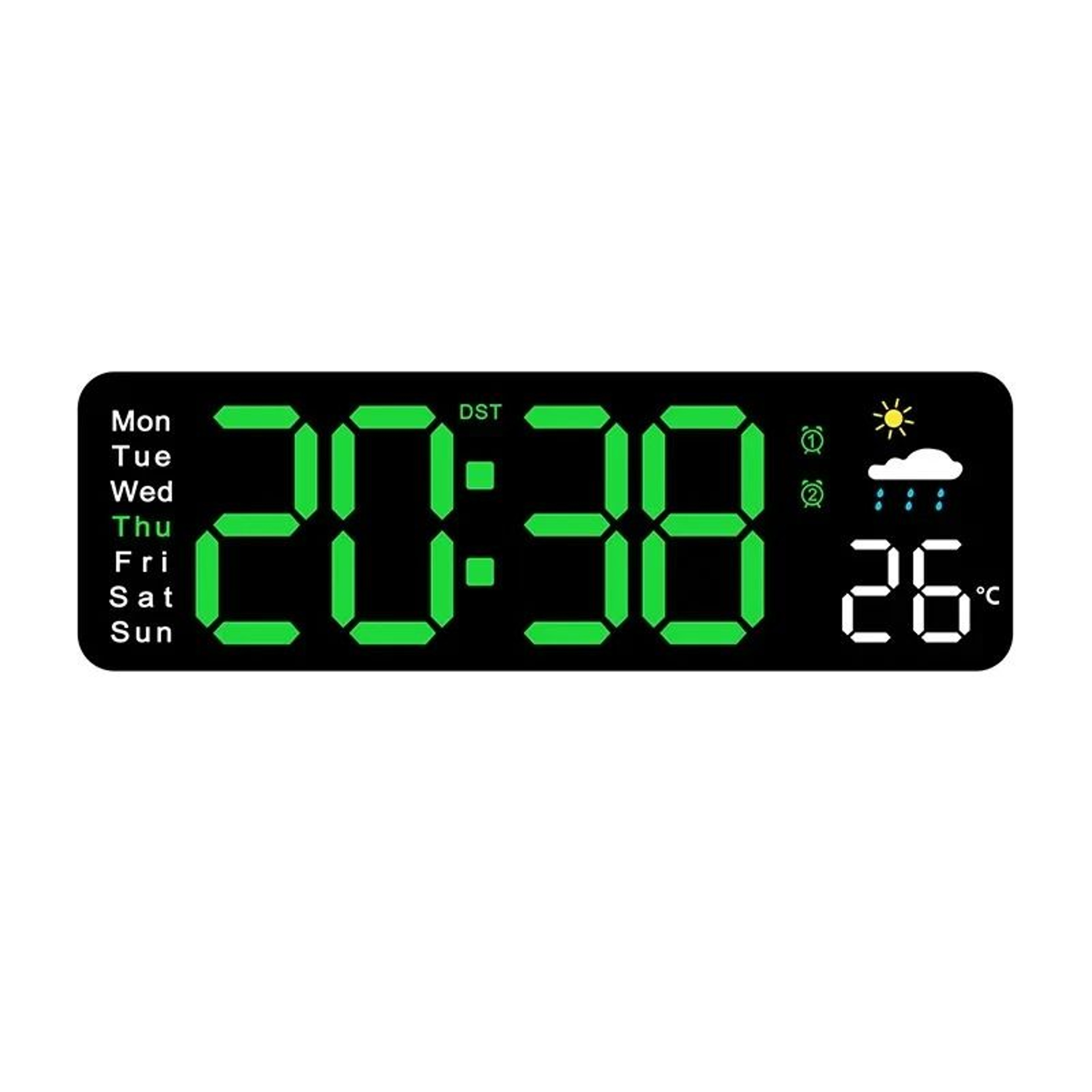 USB Powered Large Digital Wall Clock With Temperature Date And Week Display 1
