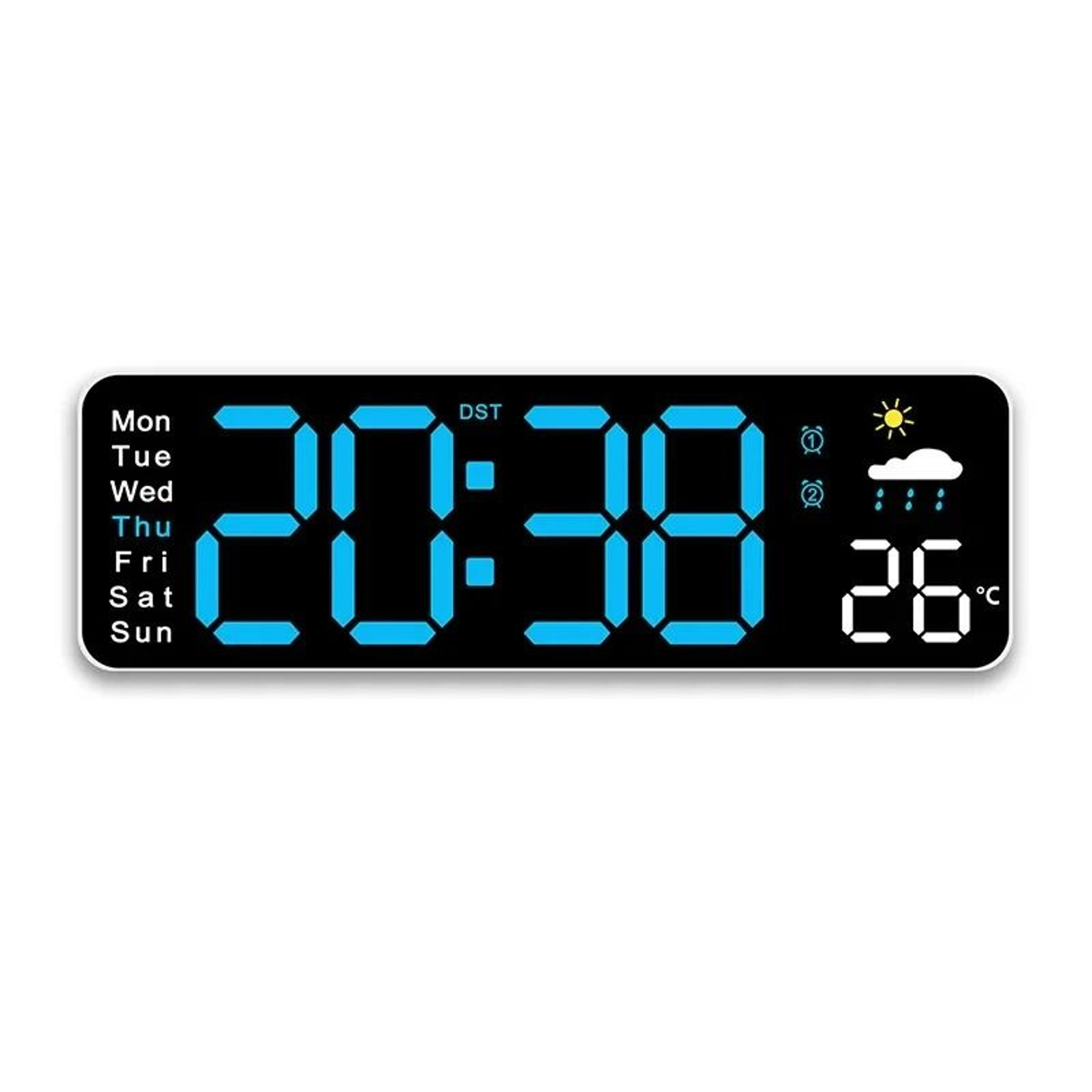 USB Powered Large Digital Wall Clock With Temperature Date And Week Display 2