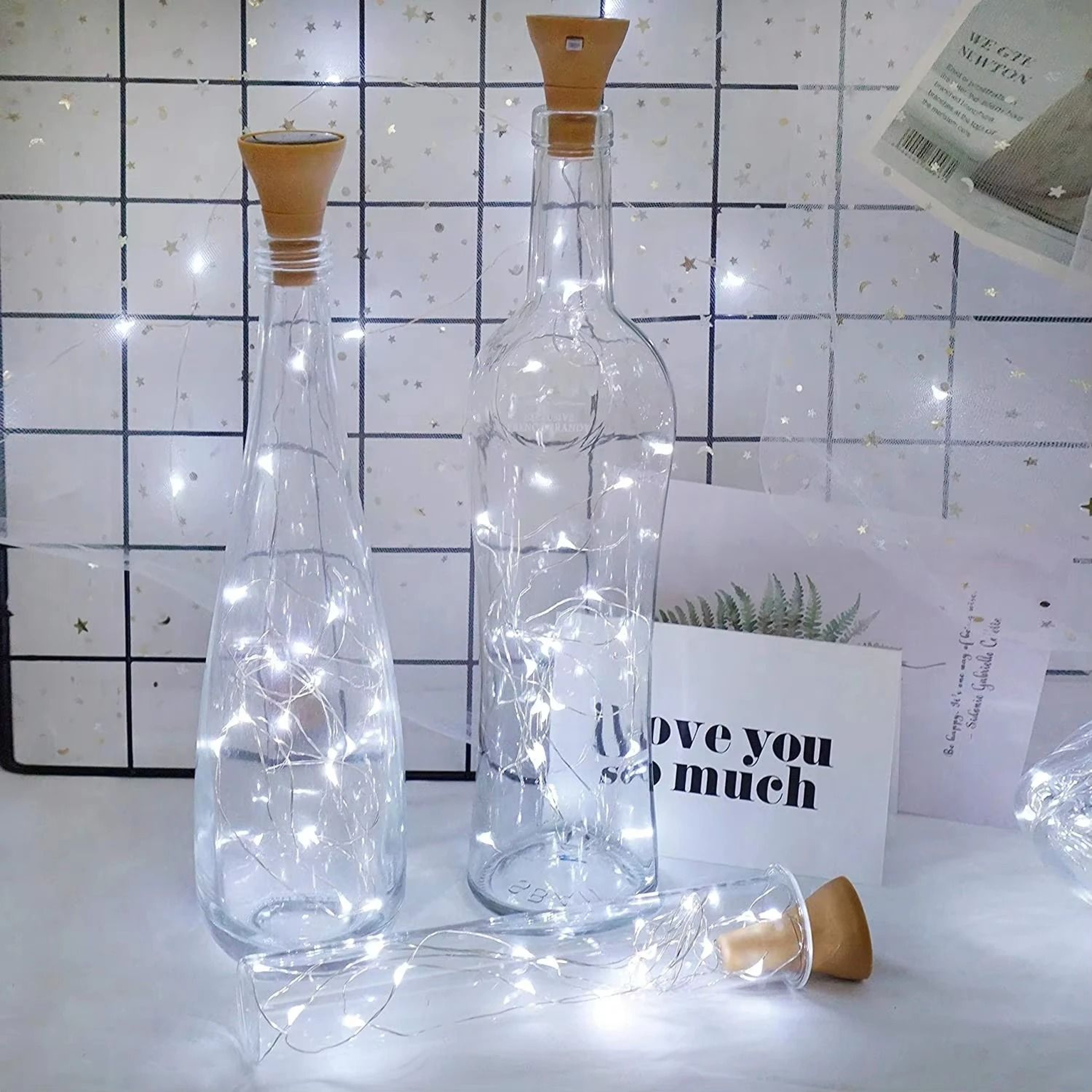 Solar Wine Bottle Cork Fairy Lights With Copper Wire 6