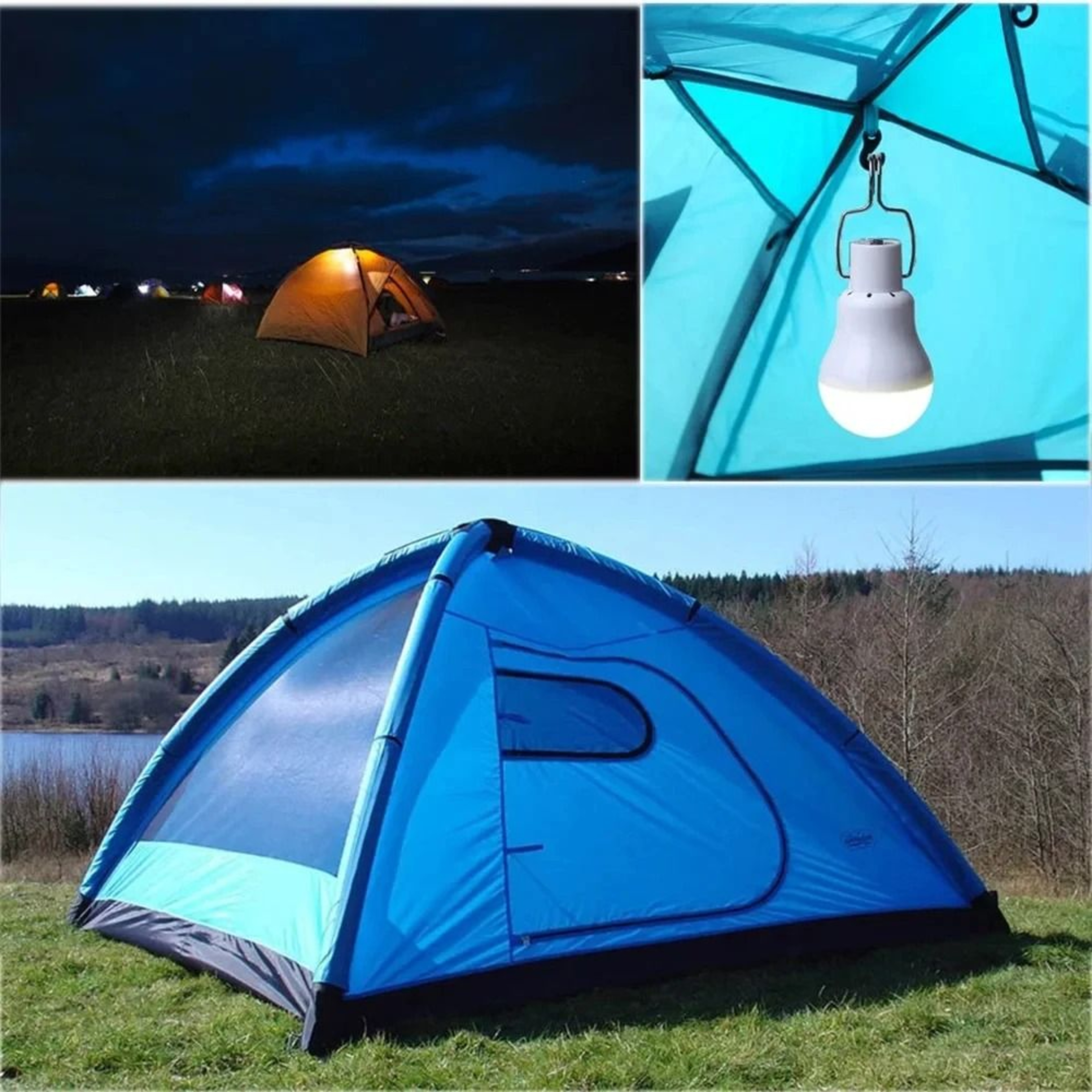 Portable Solar LED Camping Bulb With Rechargeable Panel 8