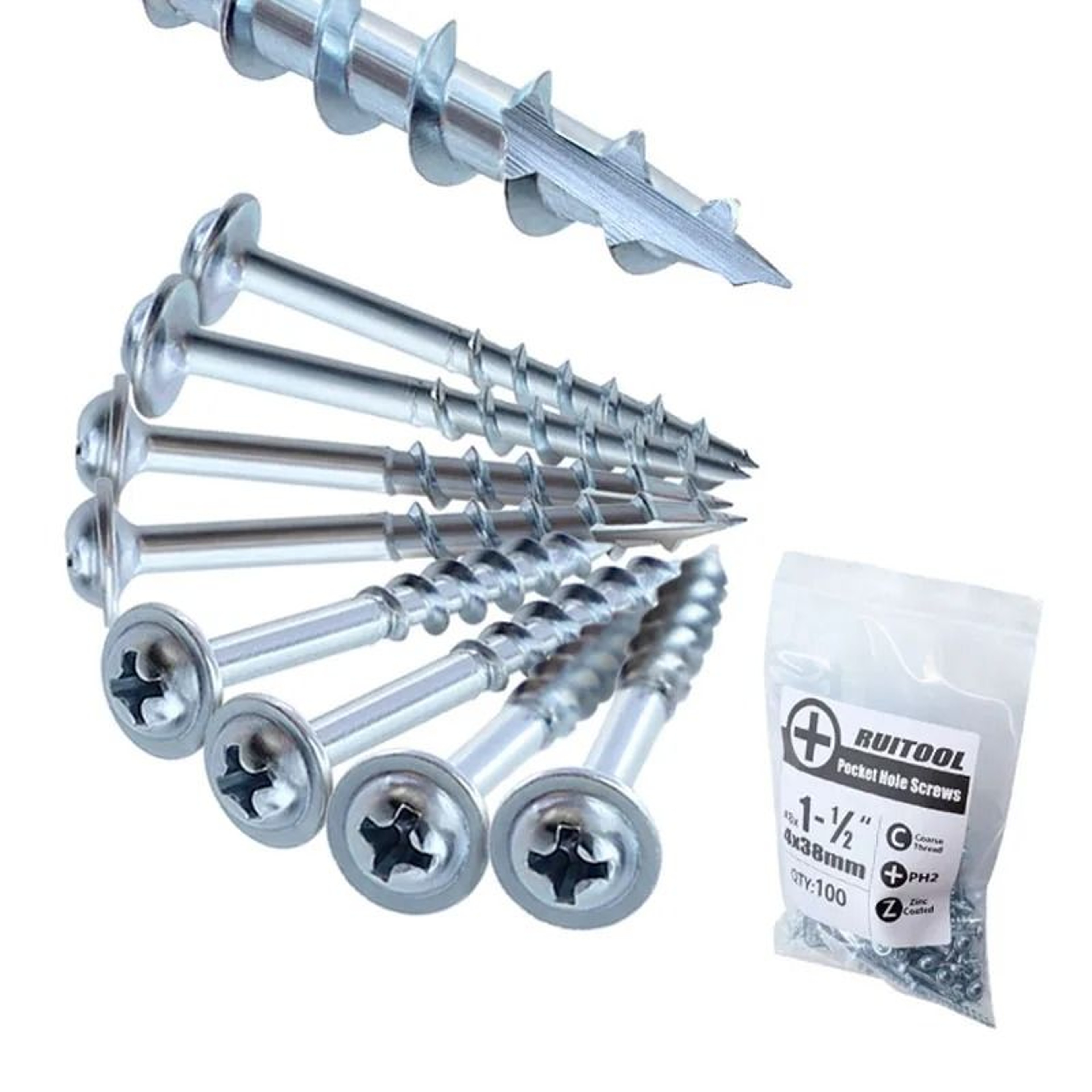 100pcs Galvanized Pocket Hole Screws For Woodworking Jigs 0
