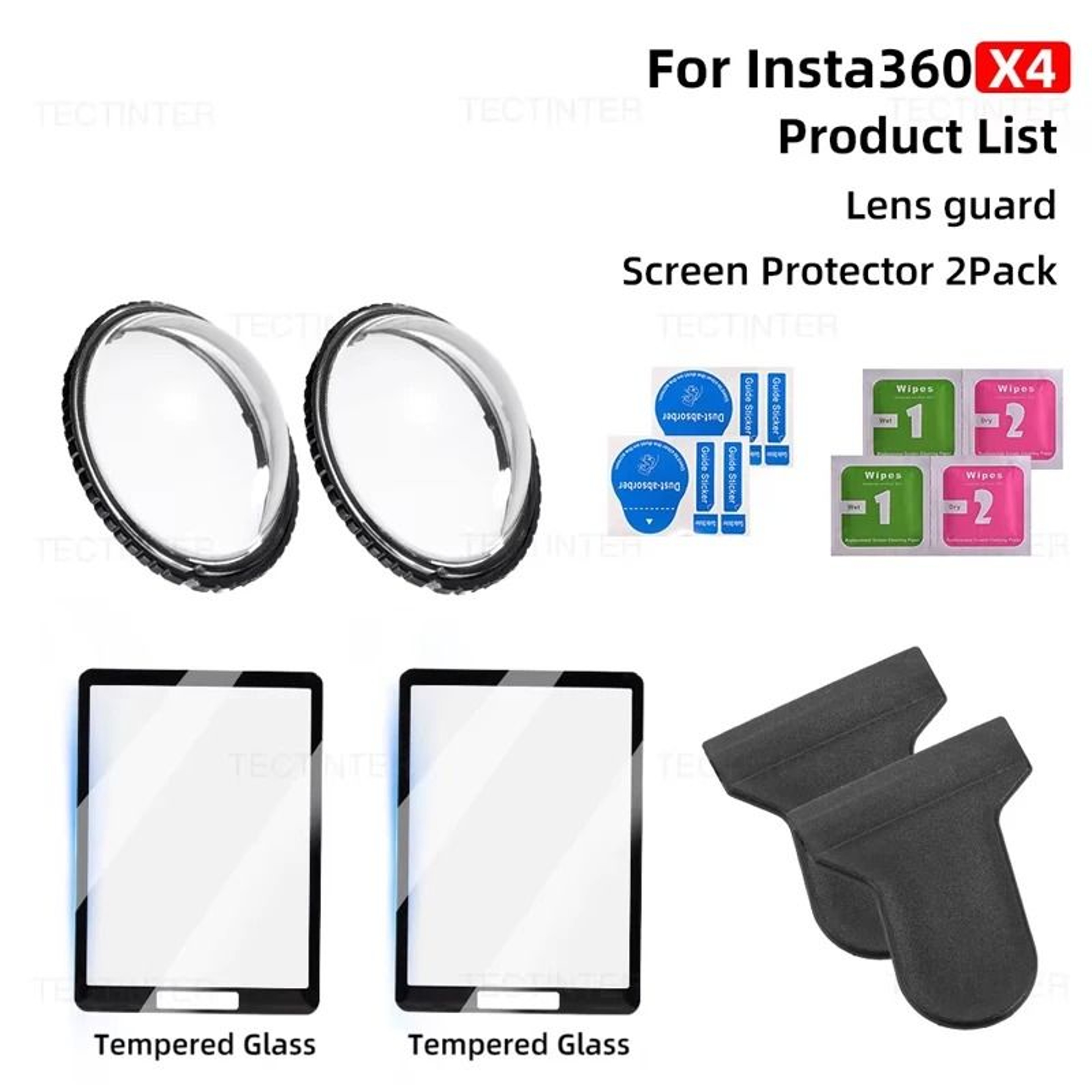 Tempered Glass Screen Protector And Lens Guard Kit For Insta360 X4 X5 5