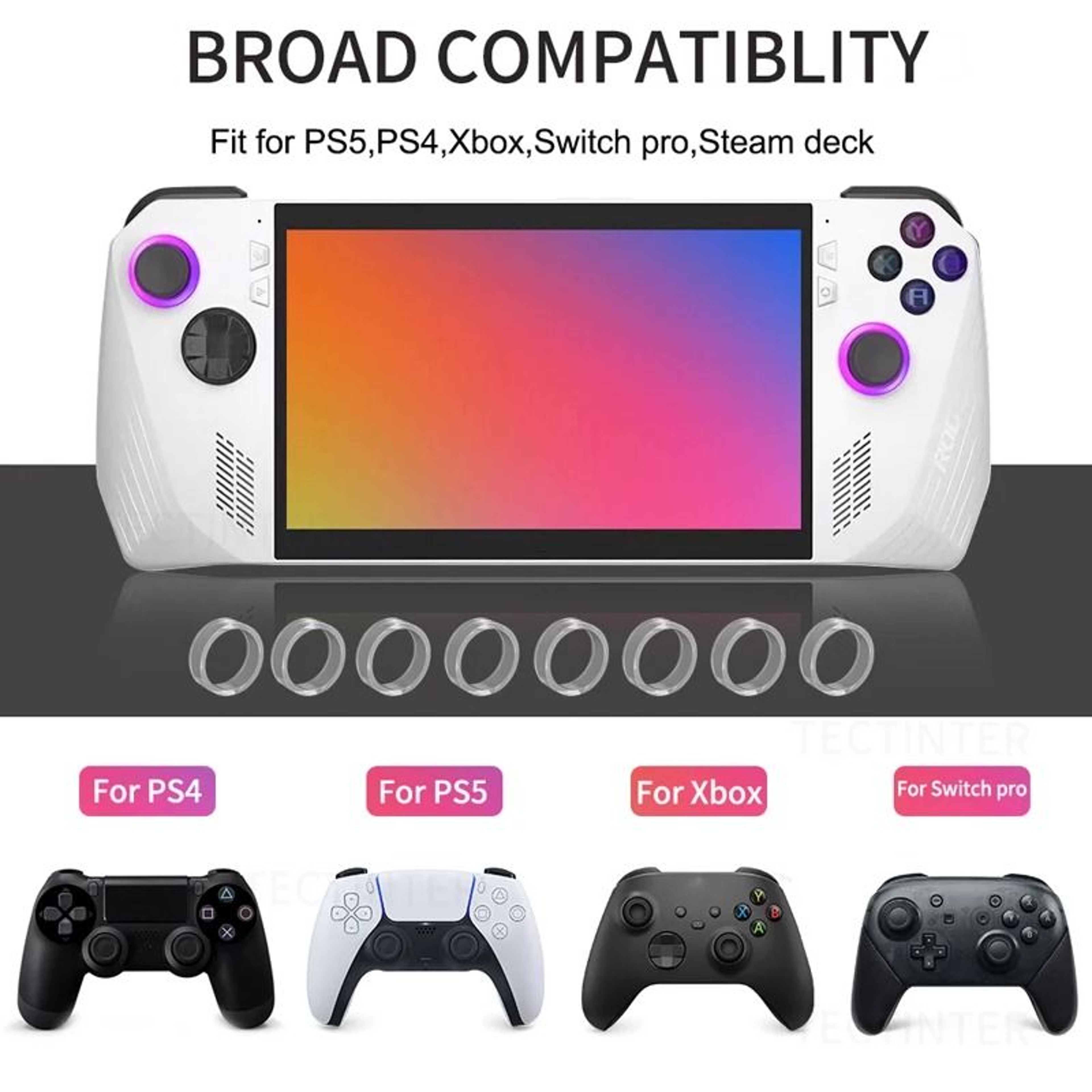 48PCS Silicone Joystick Protector Rings For PS5 Xbox Switch Pro Steam Deck 12