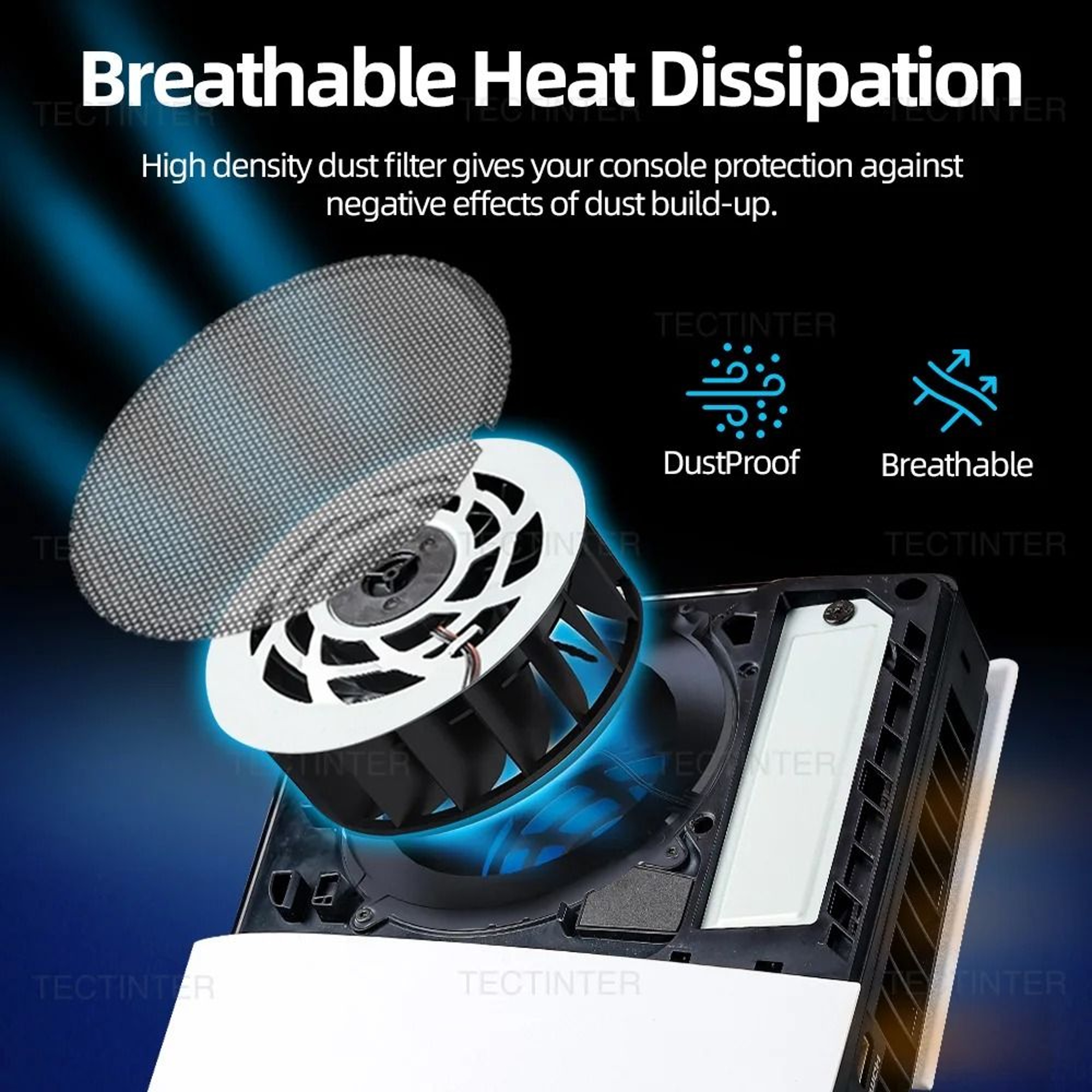 4PCS Breathable Dust Filter Mesh For PS5 Slim And PS5 Pro 6