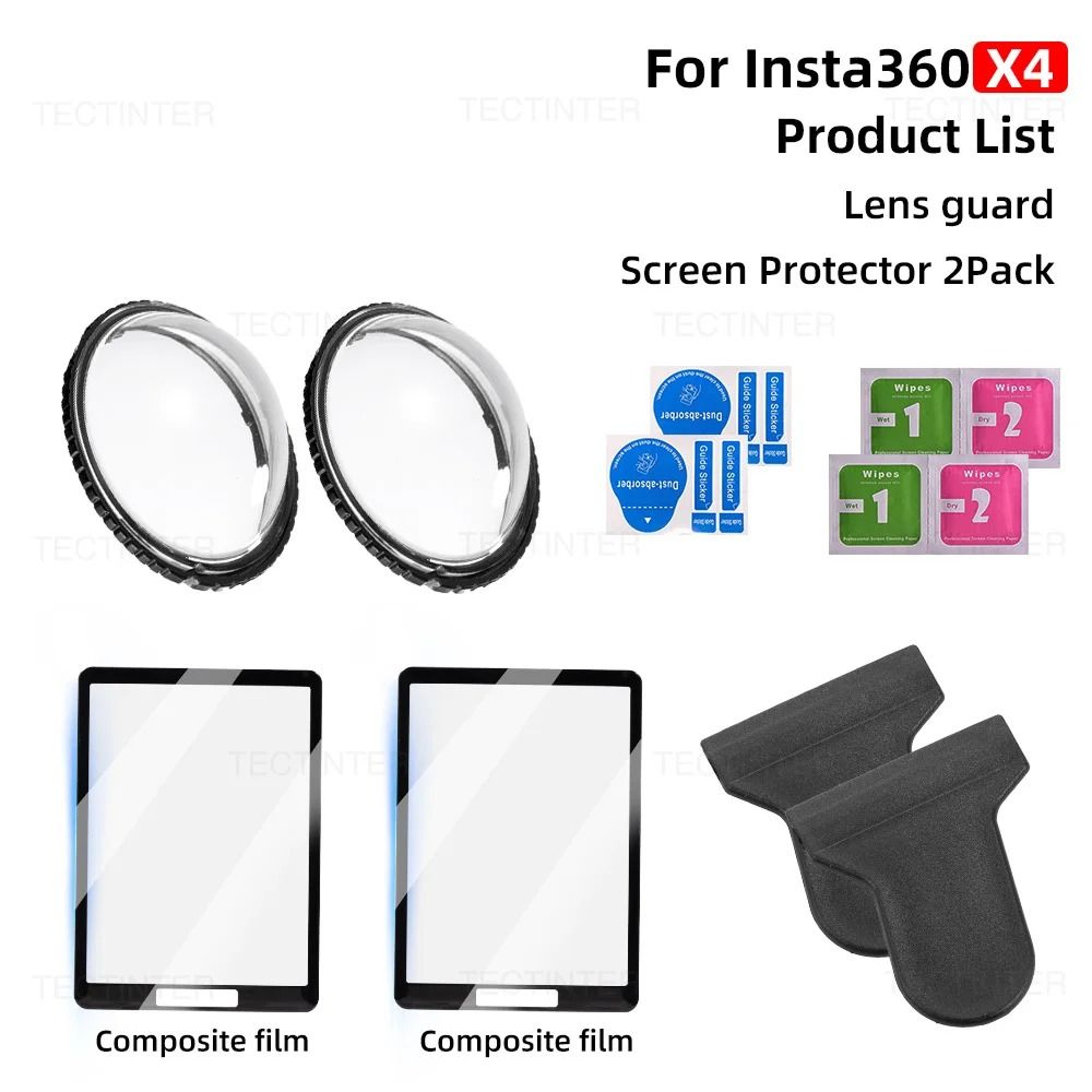 Insta360 X4 X5 Screen Protector And Lens Guard Protective Kit 4