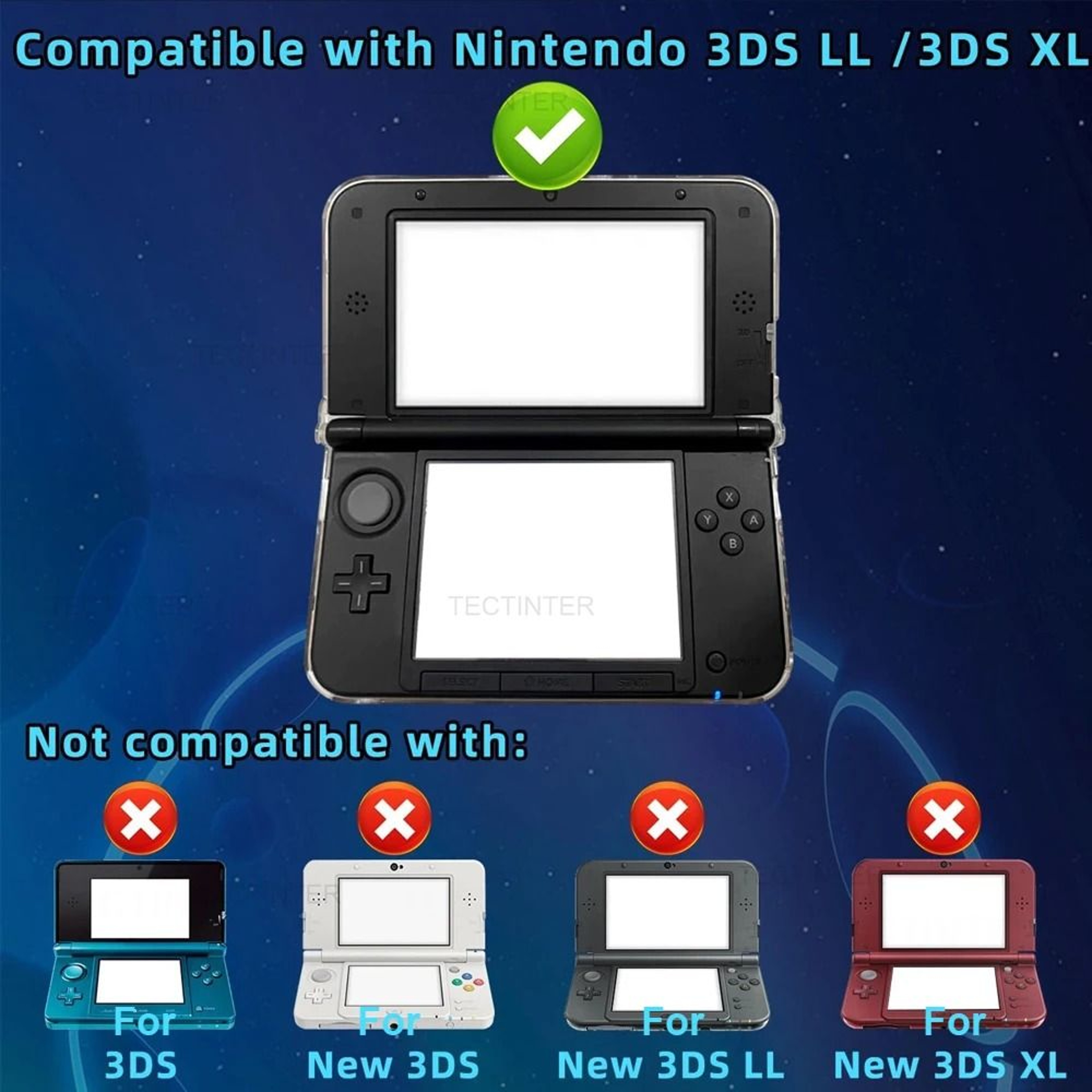 New Nintendo 3DS XL Clear Case Hard Crystal Full Cover Protective Shell 8