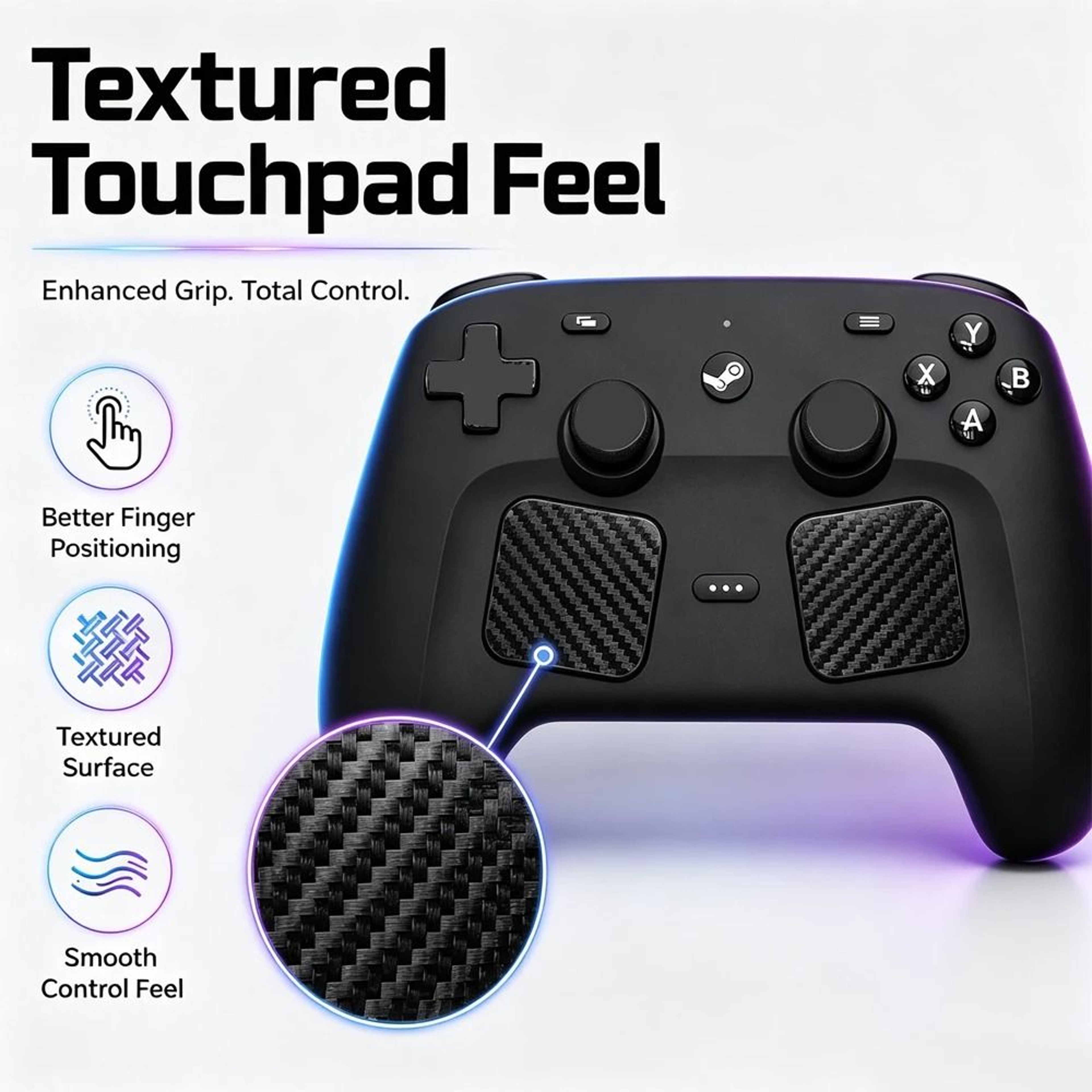 Steam Controller 2 Touchpad Stickers Textured Rear Trigger Grip Protector Set 4