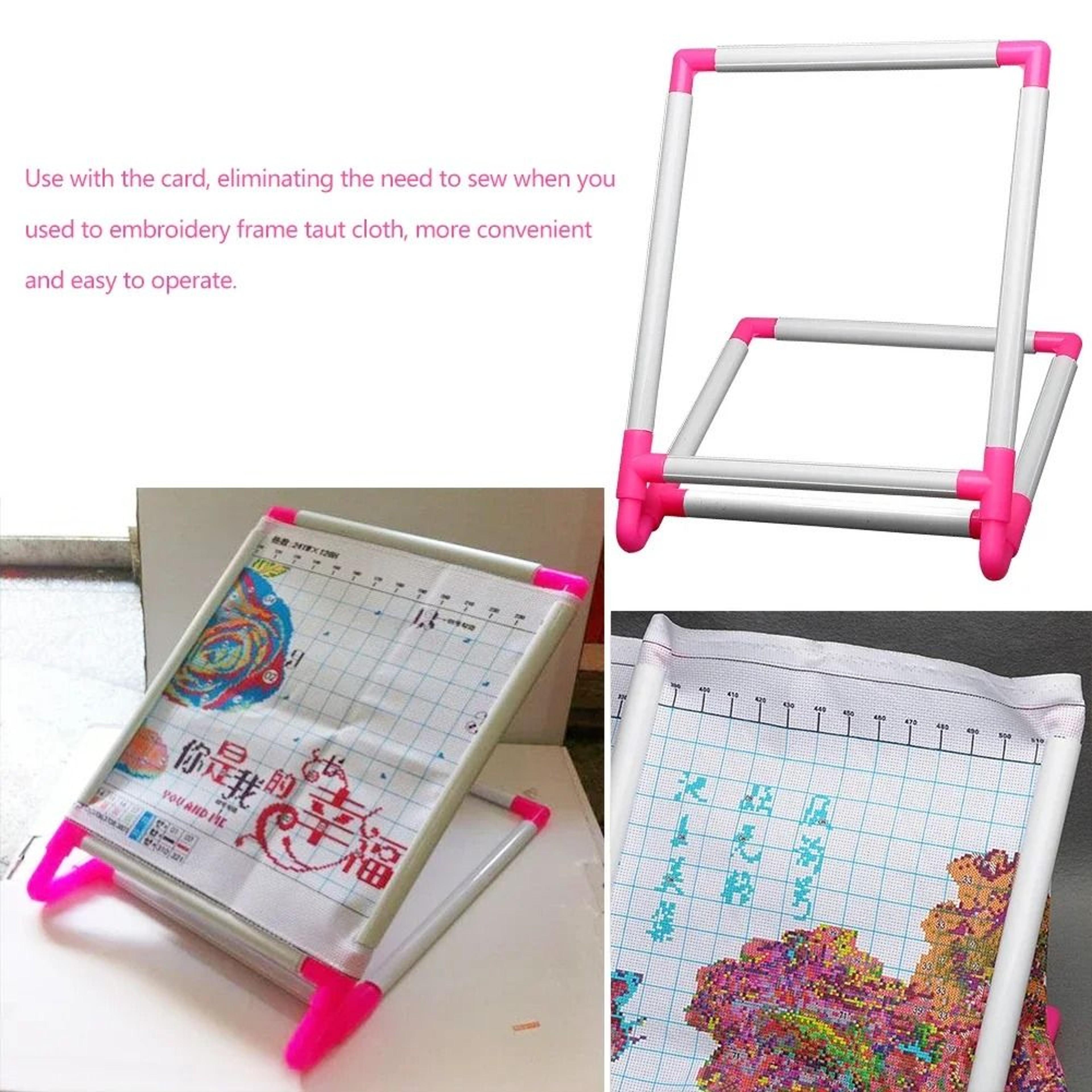 Adjustable Wooden Embroidery Stand Solid Wood Cross Stitch Frame For Needlework 10