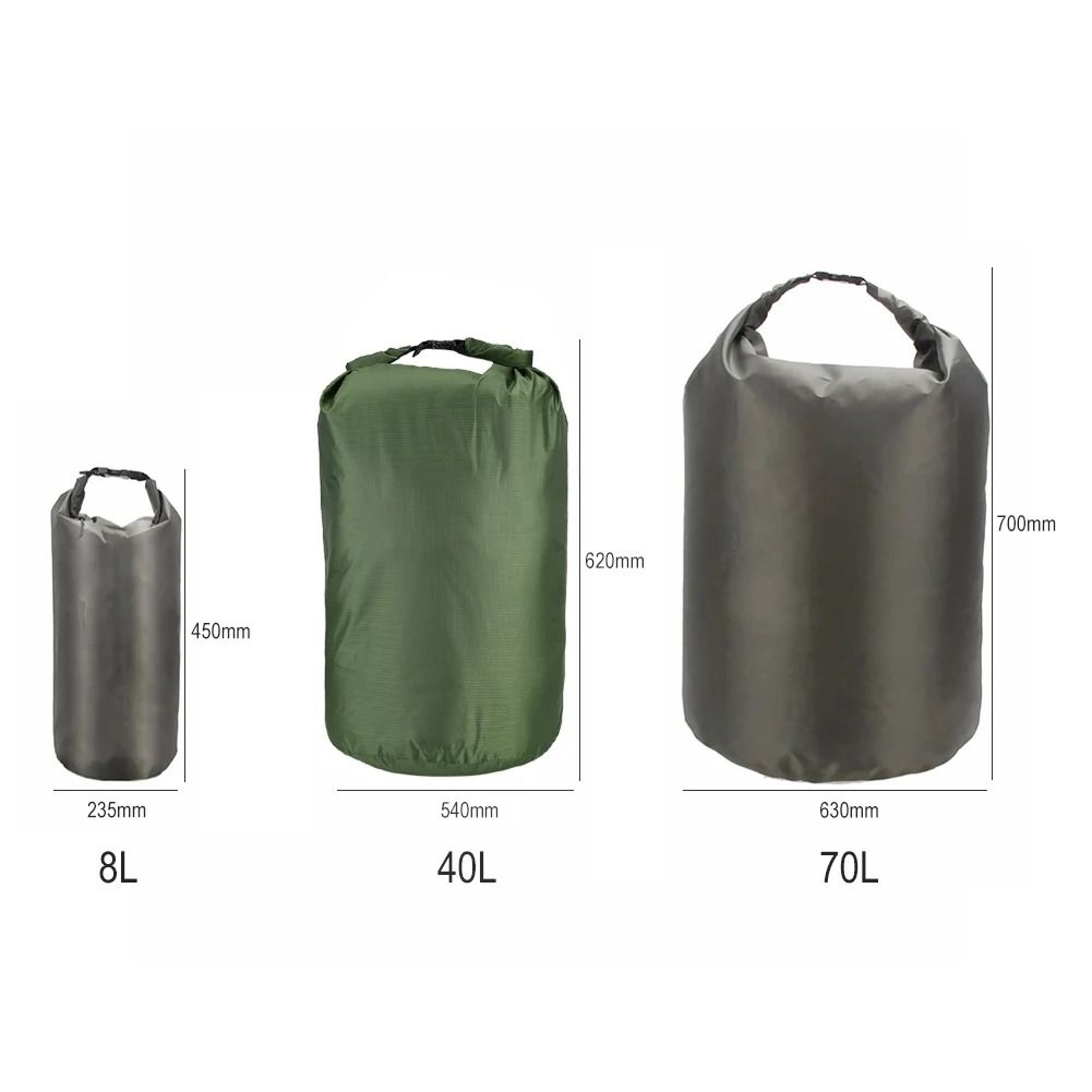 Waterproof Dry Bag 8L 40L 70L RollTop Sack For Kayaking Camping And Boating 6