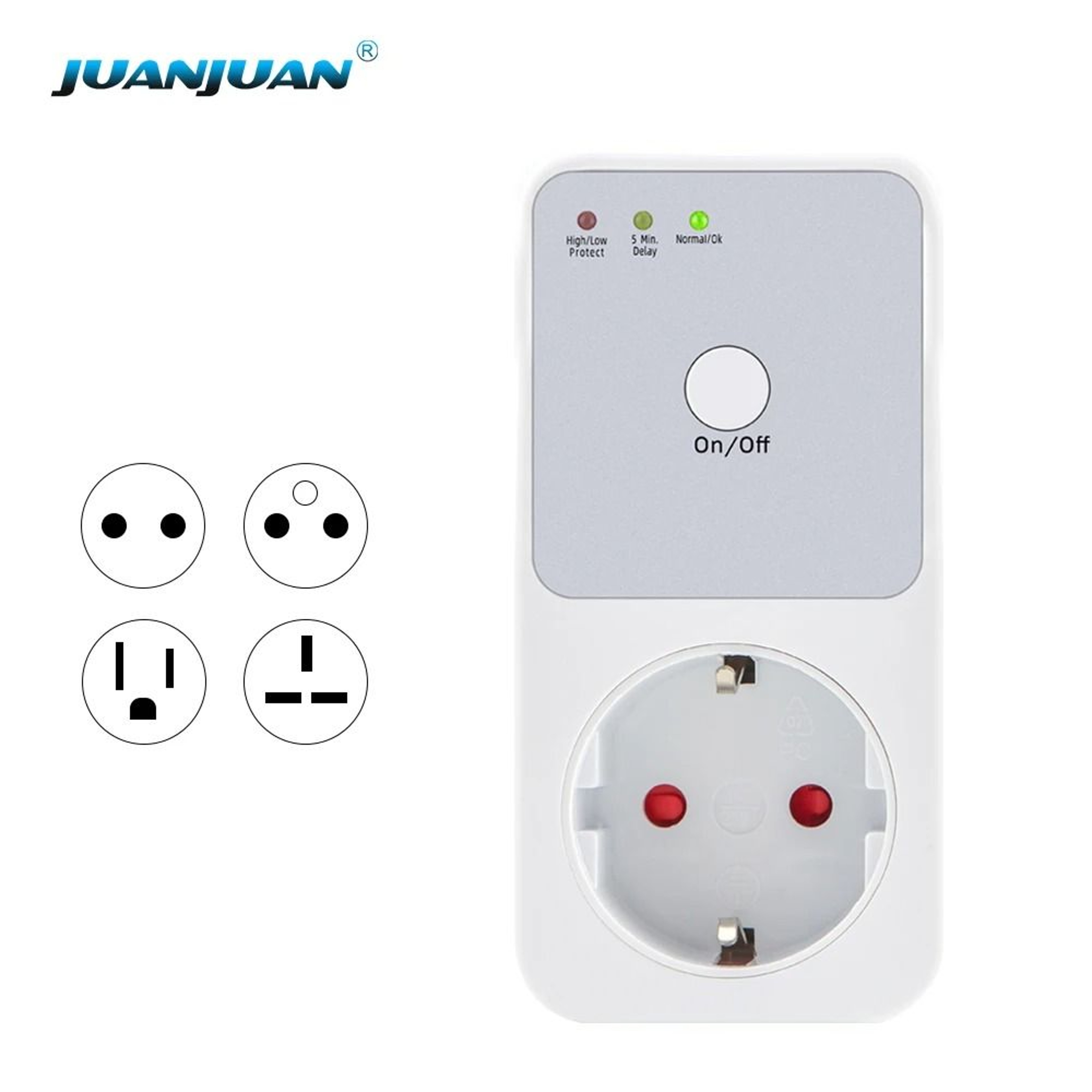 Automatic Voltage Protector Socket 16A Refrigerator Appliance Power Safety Plug 6