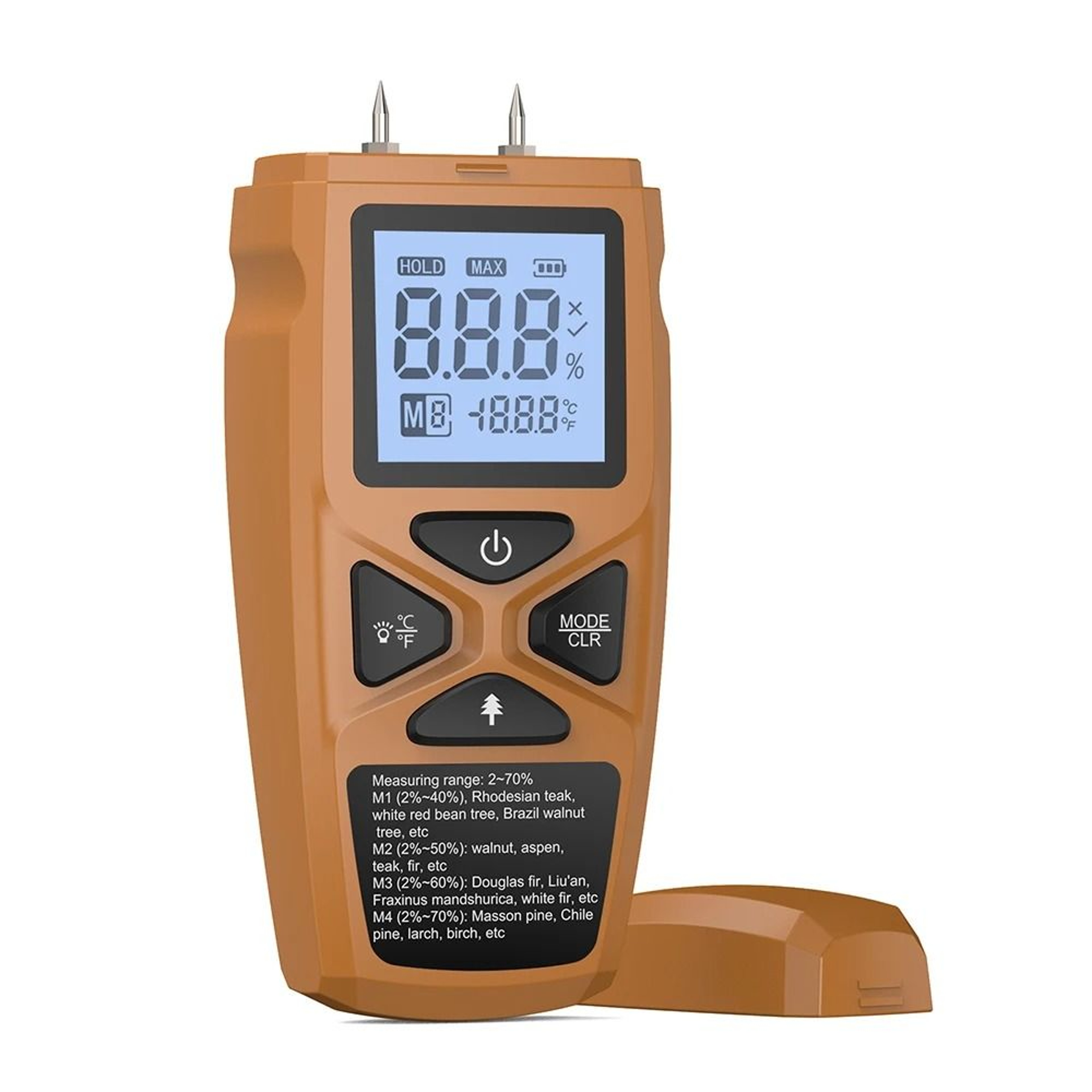 Digital Wood Moisture Meter Handheld LCD Tester For Timber Bamboo Paper And Herbal Materials 3