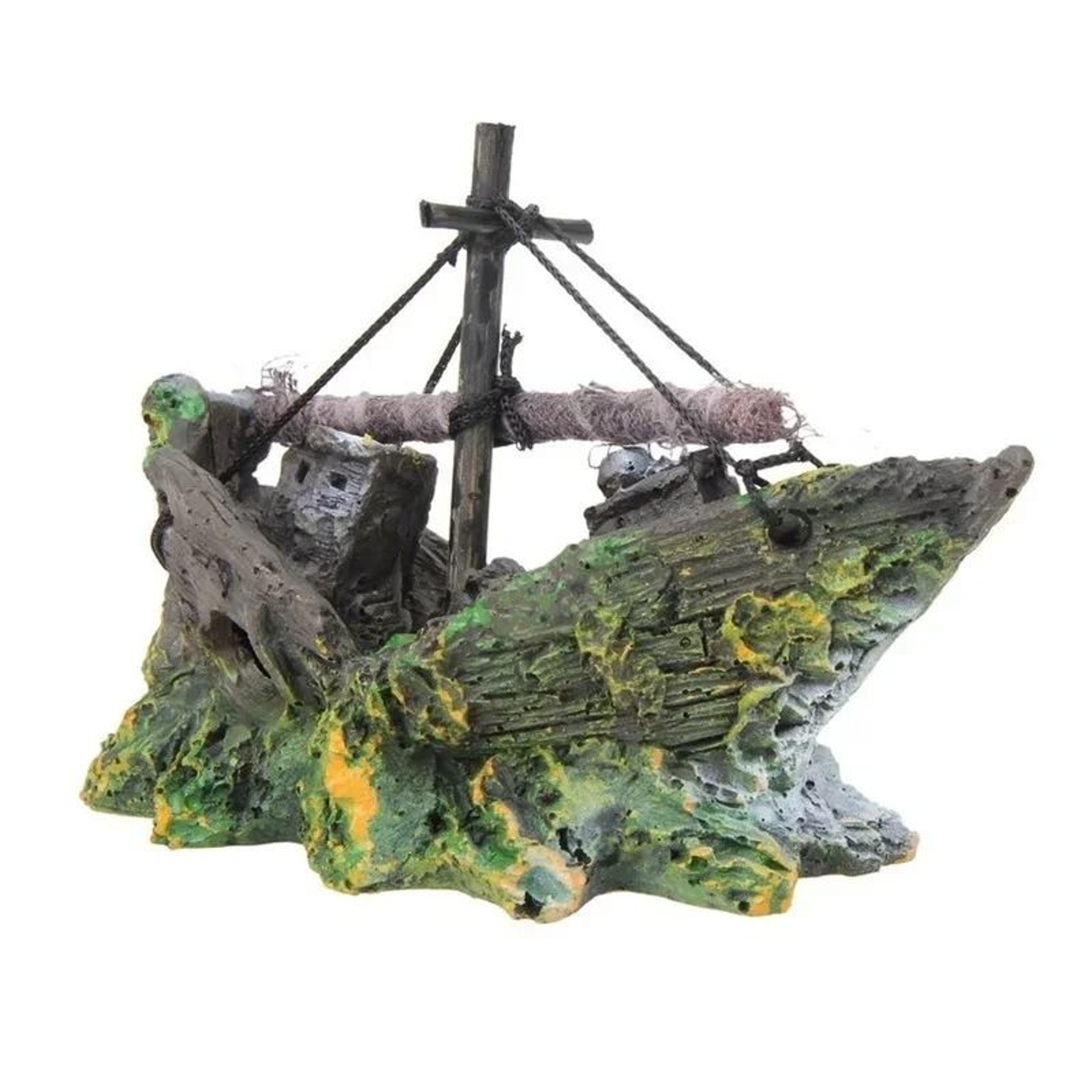 Pirate Ship Aquarium Decoration Retro Resin Shipwreck Fish Tank Ornament 5