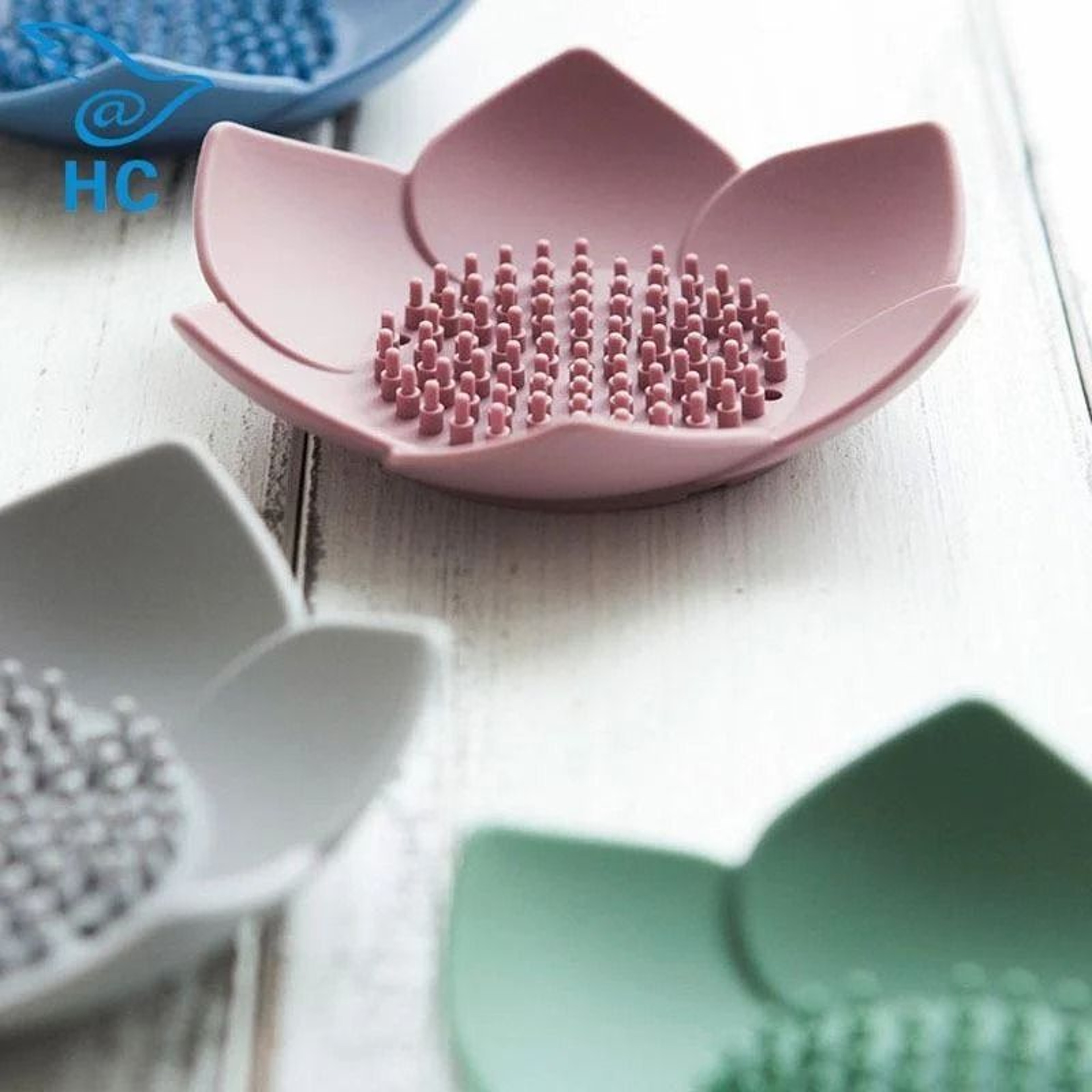 Lotus Silicone Soap Dish SelfDraining NonSlip Bathroom Soap Holder 6