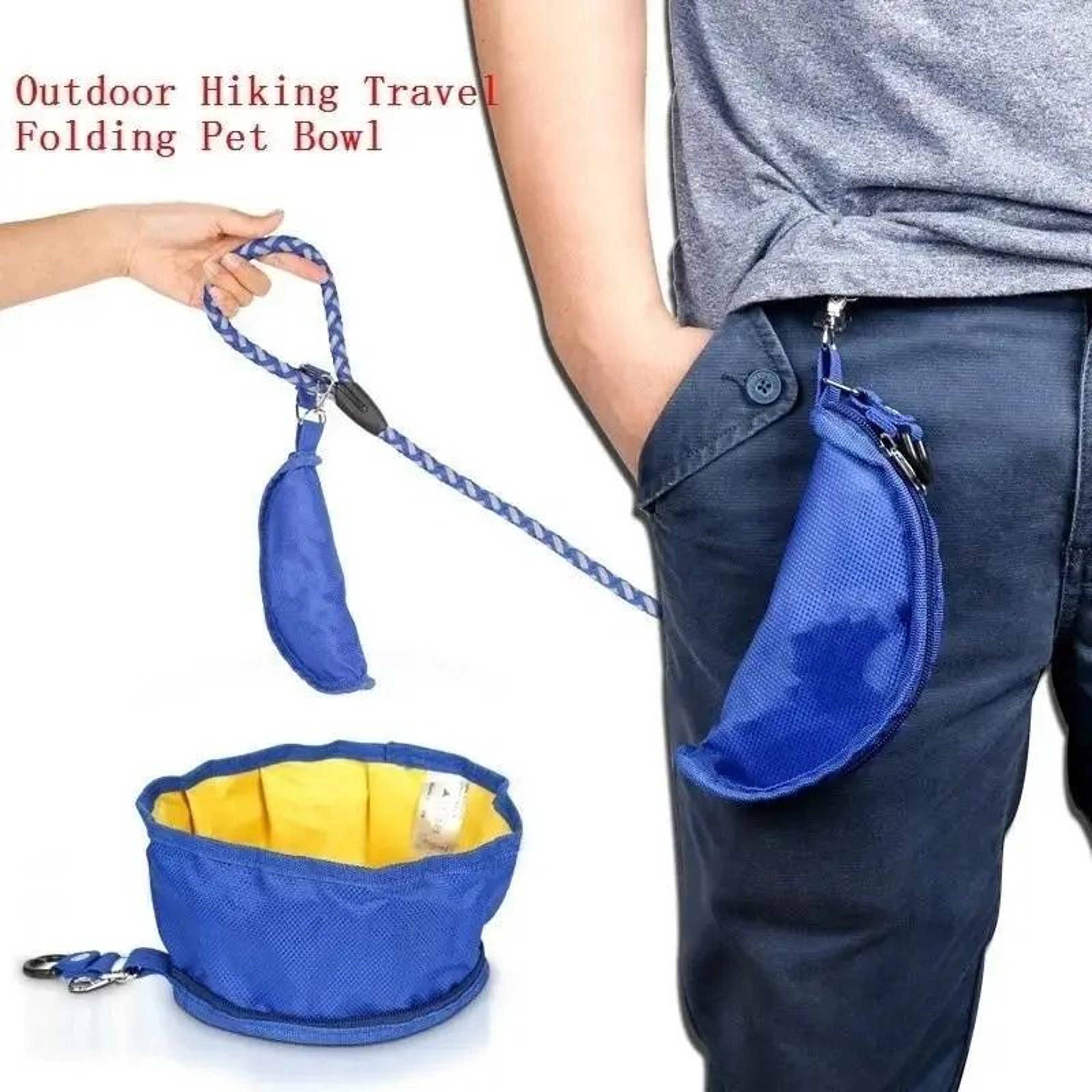 1100ML Foldable Dog Travel Bowl Portable Food And Water Container For Hiking And Trips 0