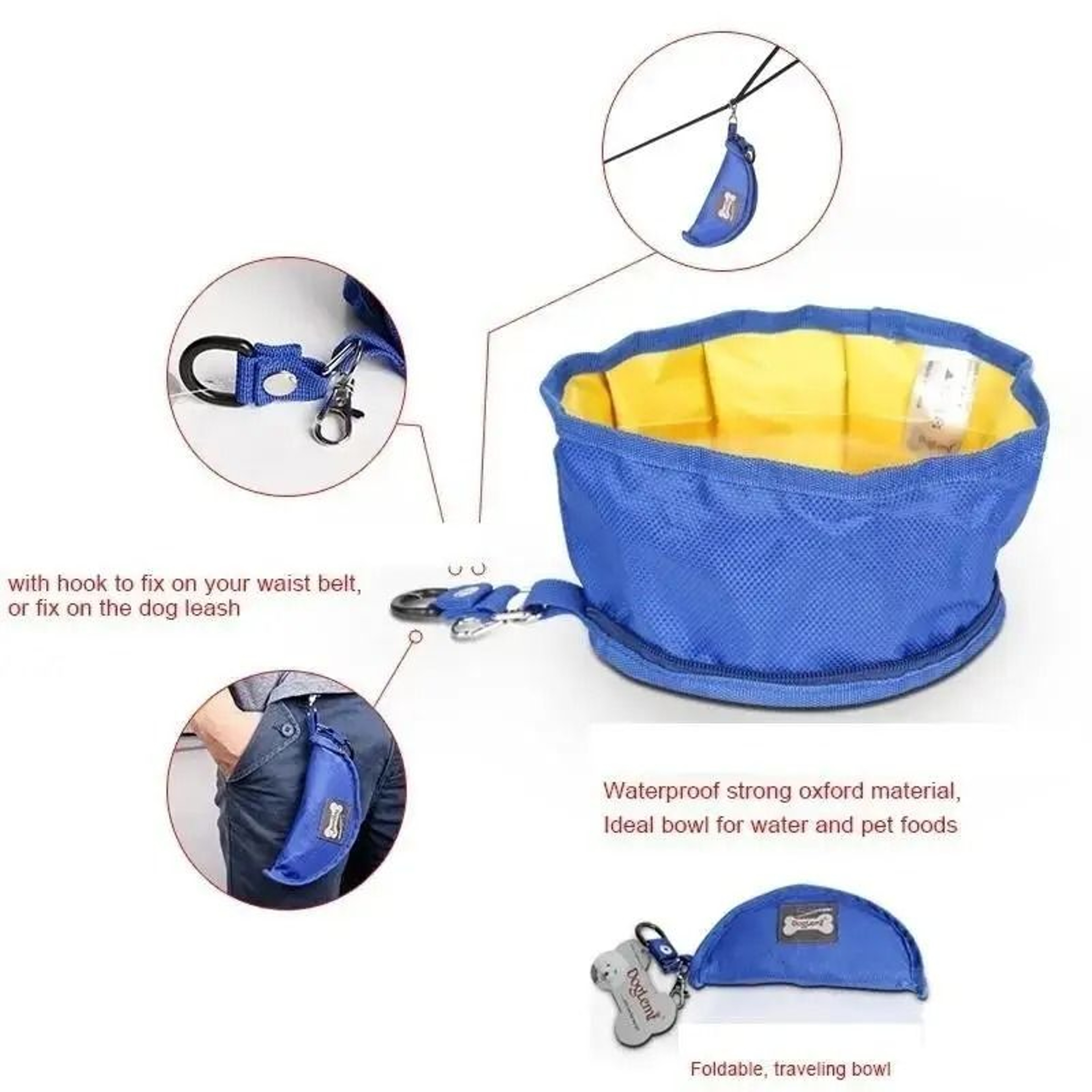 1100ML Foldable Dog Travel Bowl Portable Food And Water Container For Hiking And Trips 4