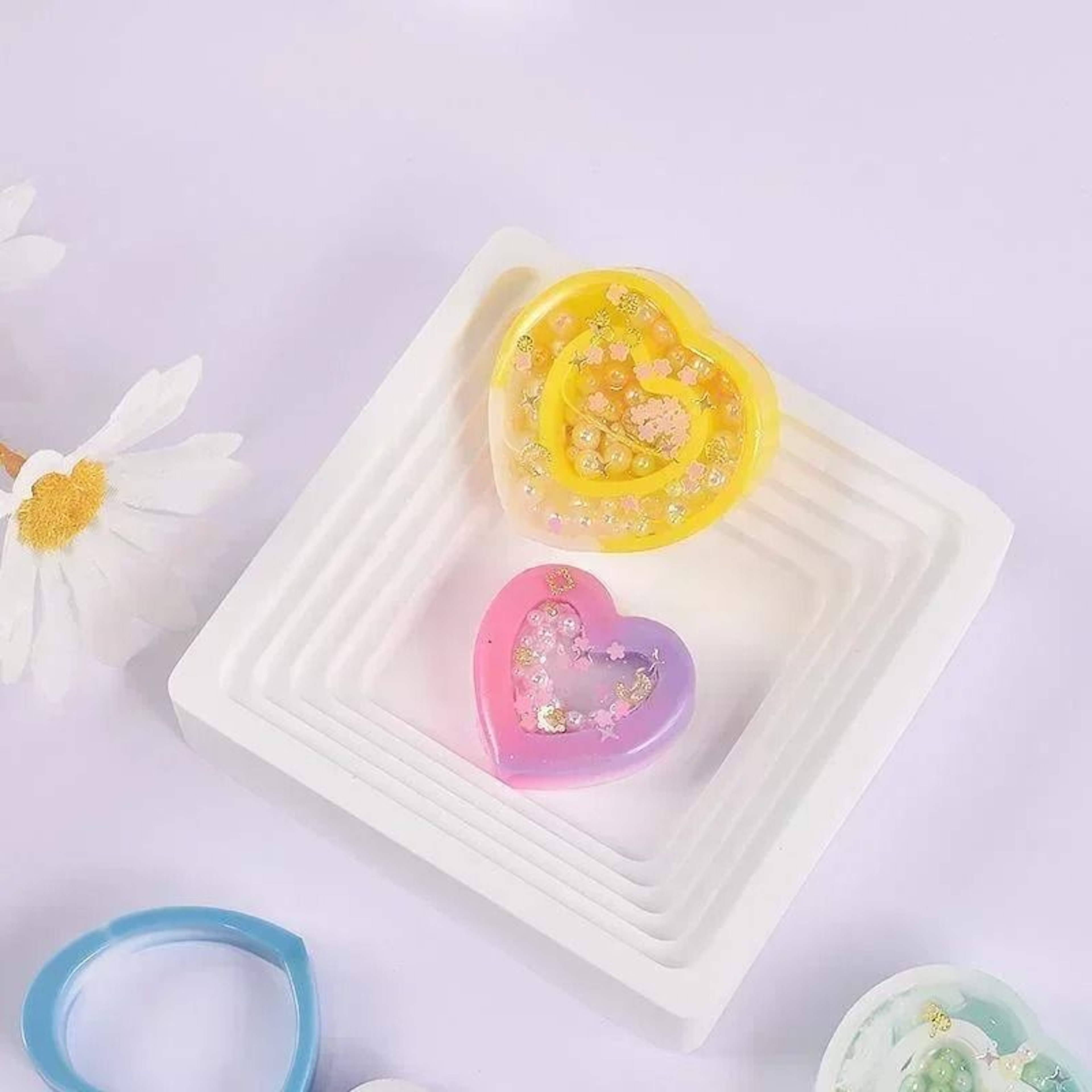 Heart Resin Shaker Silicone Mold DIY Epoxy Jewelry And Keychain Craft Mold 1