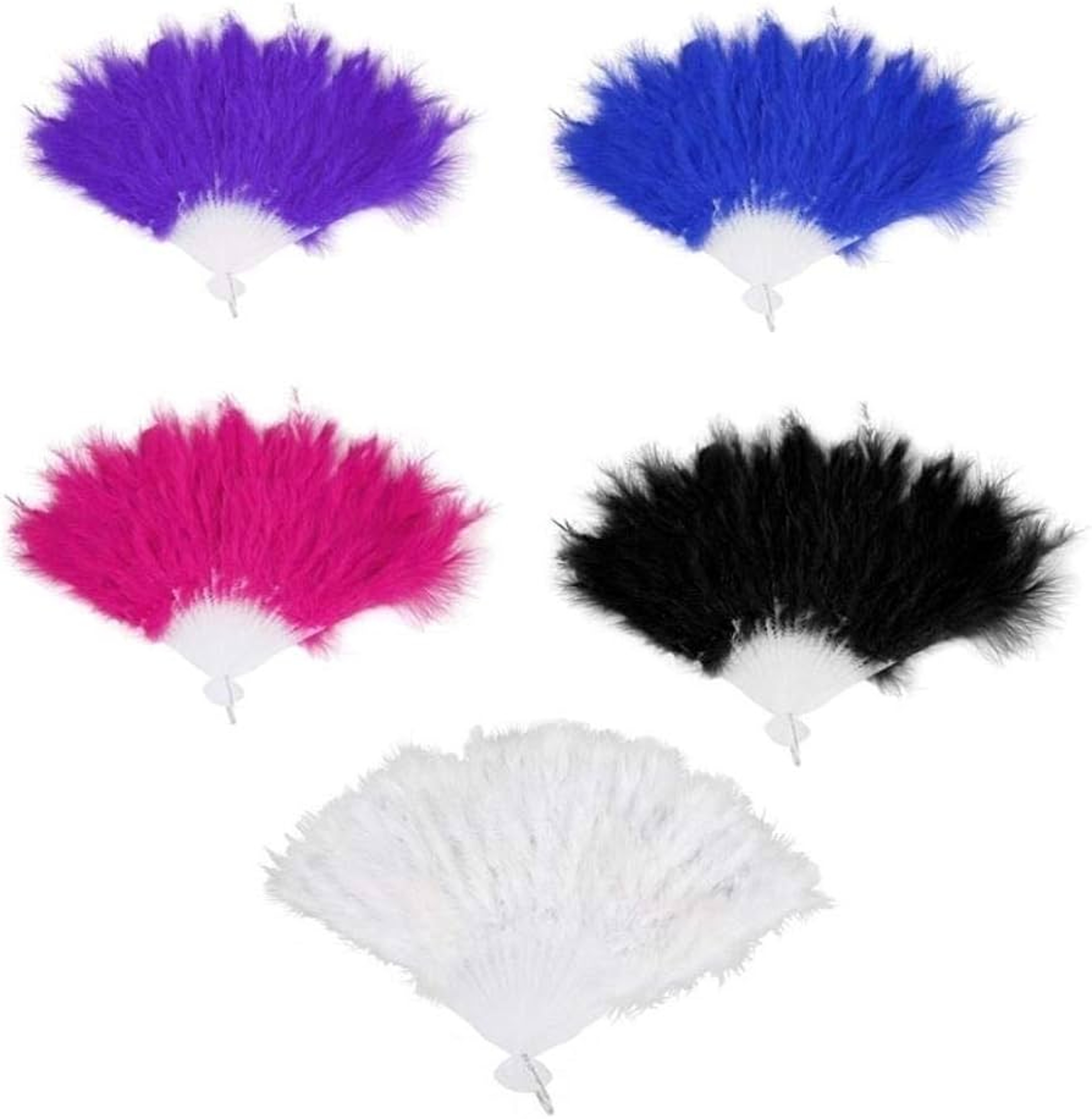 Fluffy Feather Hand Fan Folding Burlesque Dance And Wedding Costume Accessory 0
