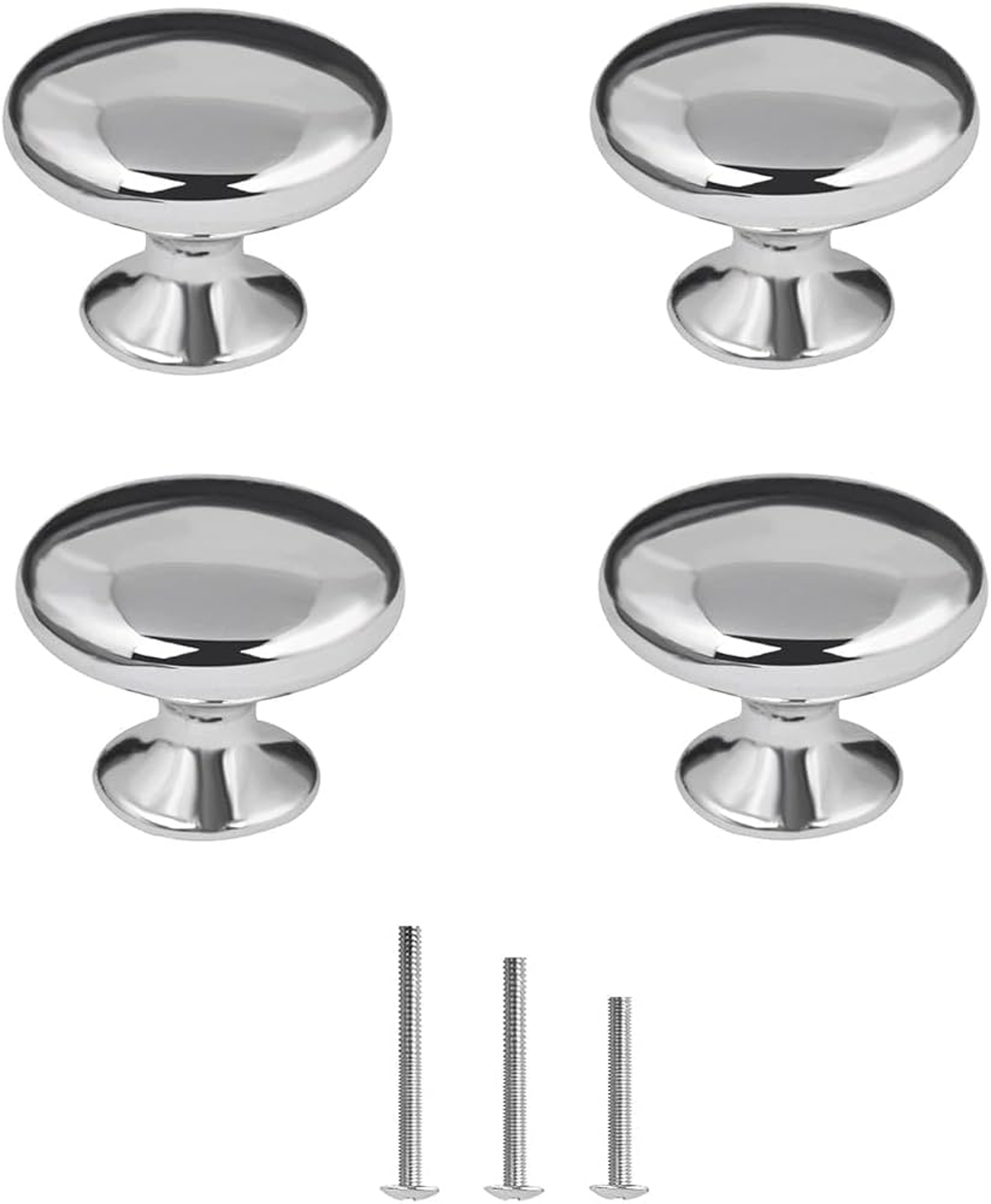 Chrome Metal Cabinet Knobs Silver Drawer And Wardrobe Handles 2 Or 4 Piece Set 3