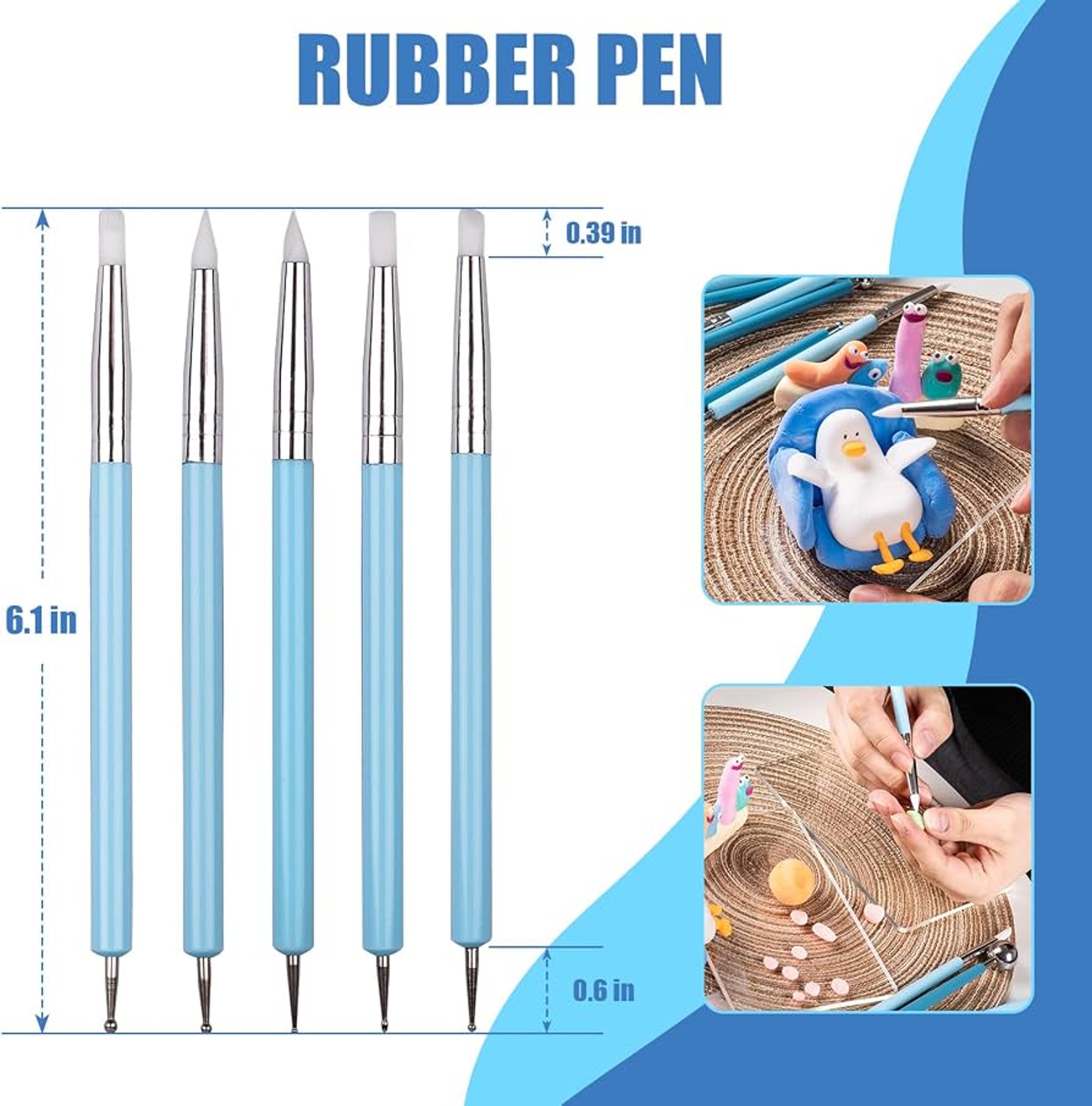 5Piece DoubleEnded Silicone Clay Sculpting Tool Set For Carving Modeling And Nail Art 1