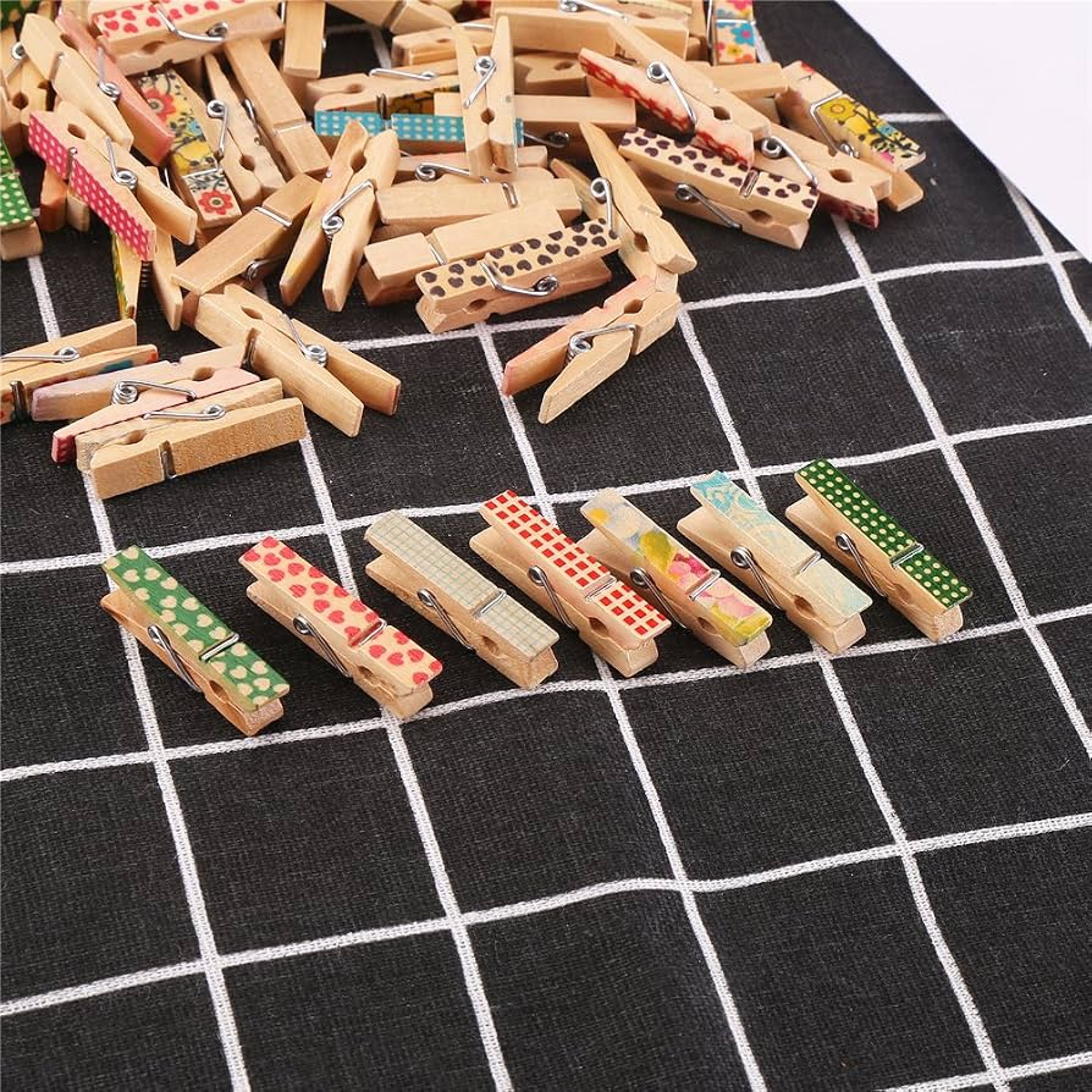 50Piece Natural Wooden Clothespins Mini Photo Clips For Crafts Laundry And Wedding Decor 2