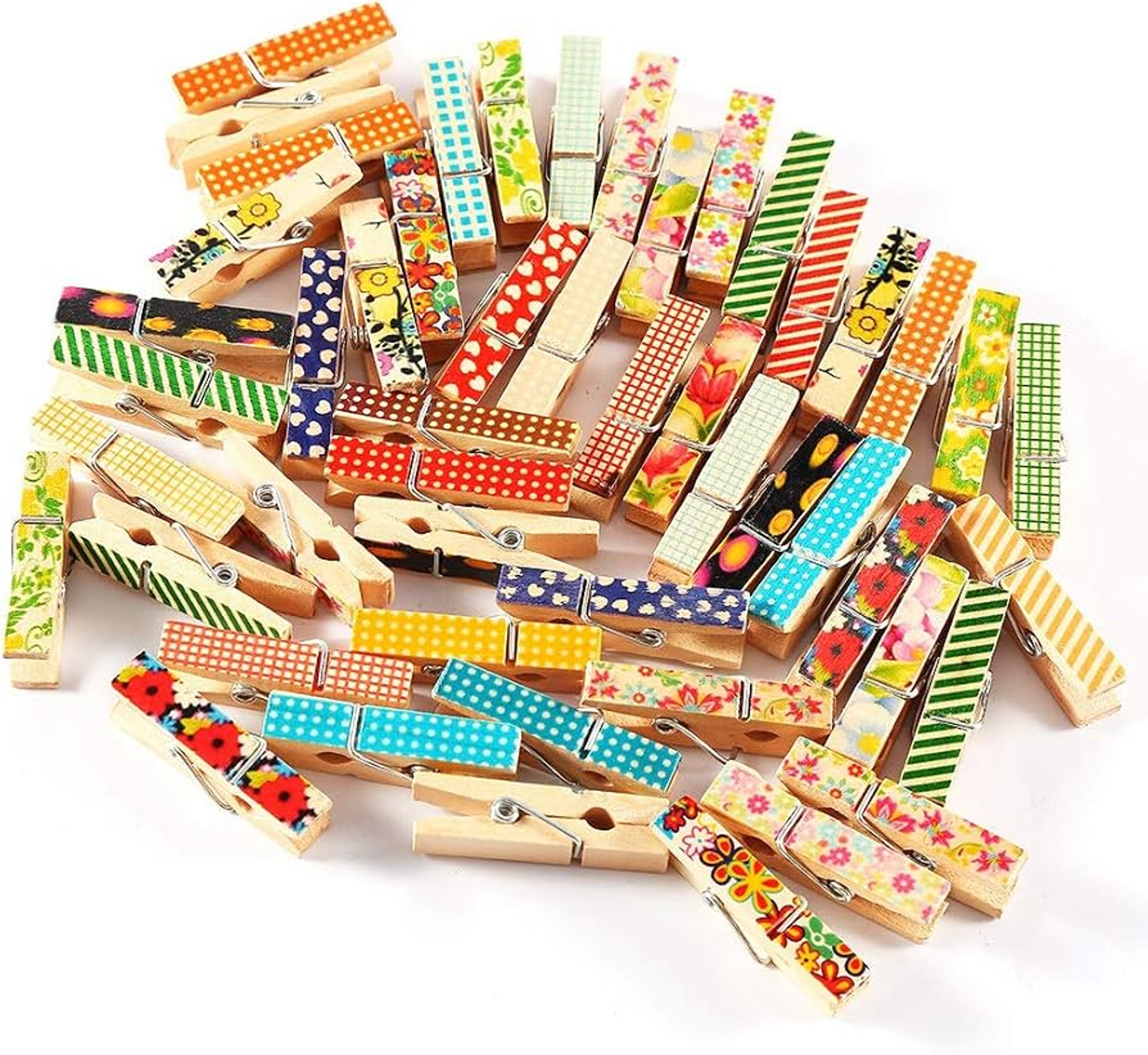 50Piece Natural Wooden Clothespins Mini Photo Clips For Crafts Laundry And Wedding Decor 4