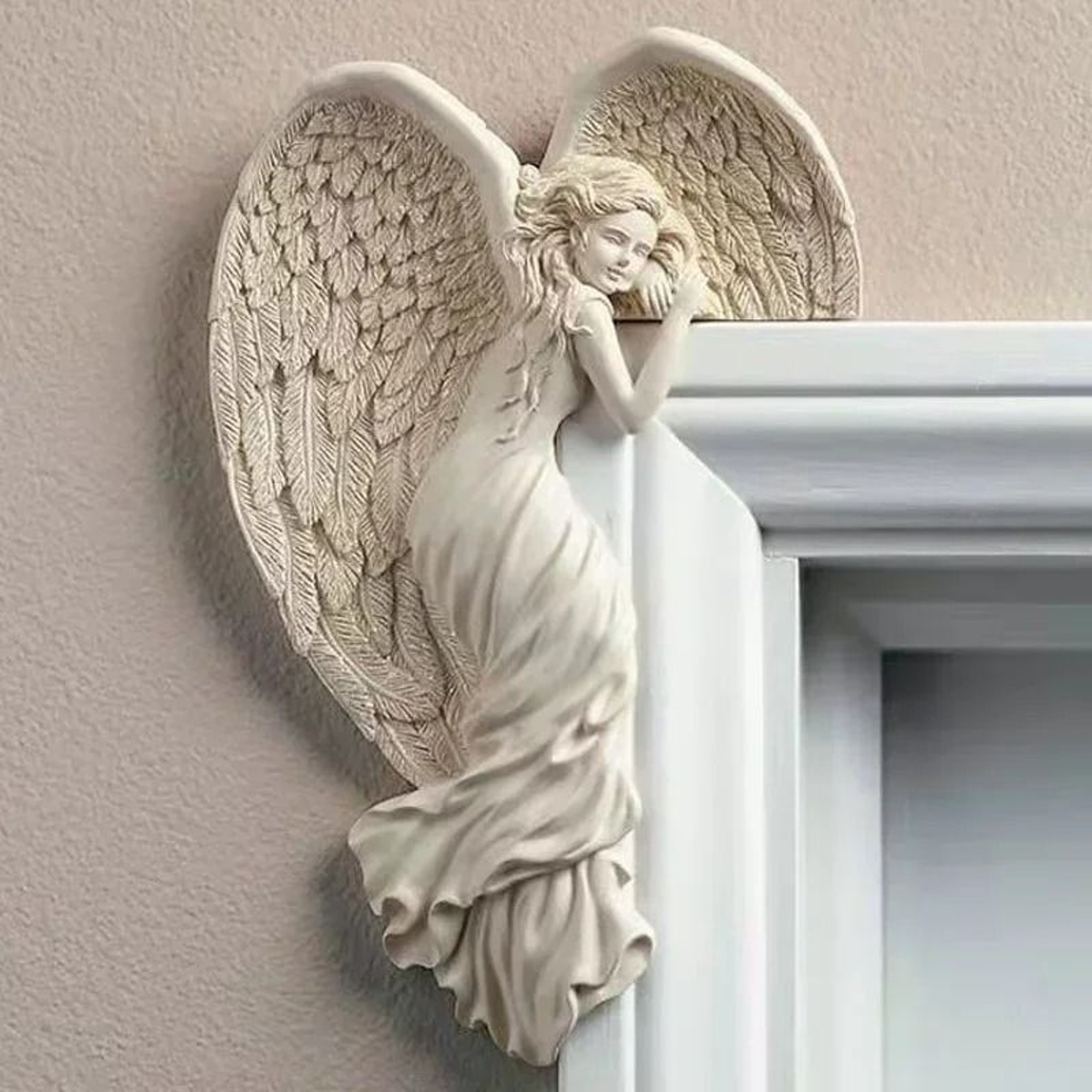 Resin Angel Wings Door Frame Decor Left And Right Wing Wall Ornaments For Home And Garden 1