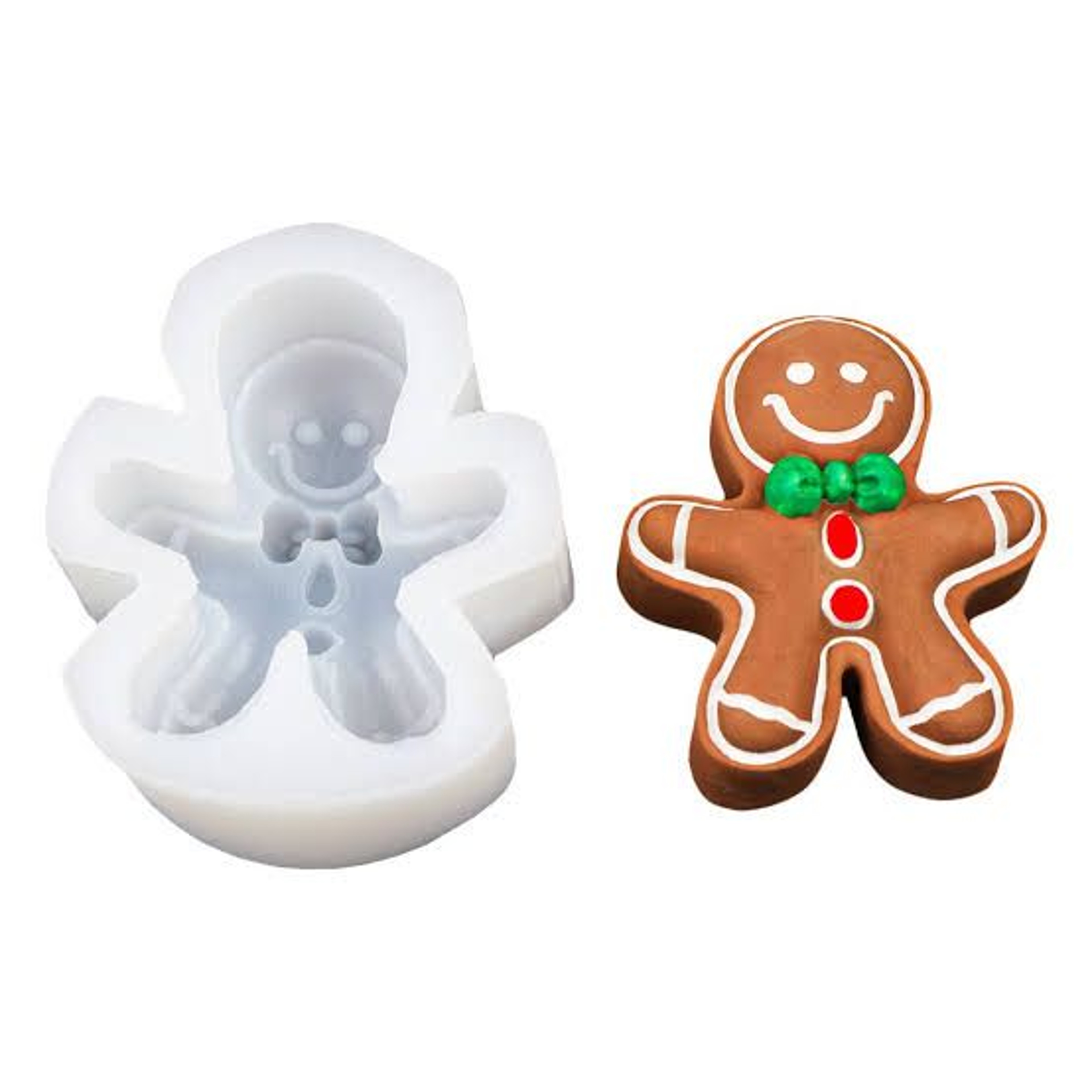 Gingerbread Man Silicone Mold Christmas Candle Soap And Resin Craft Mold 0