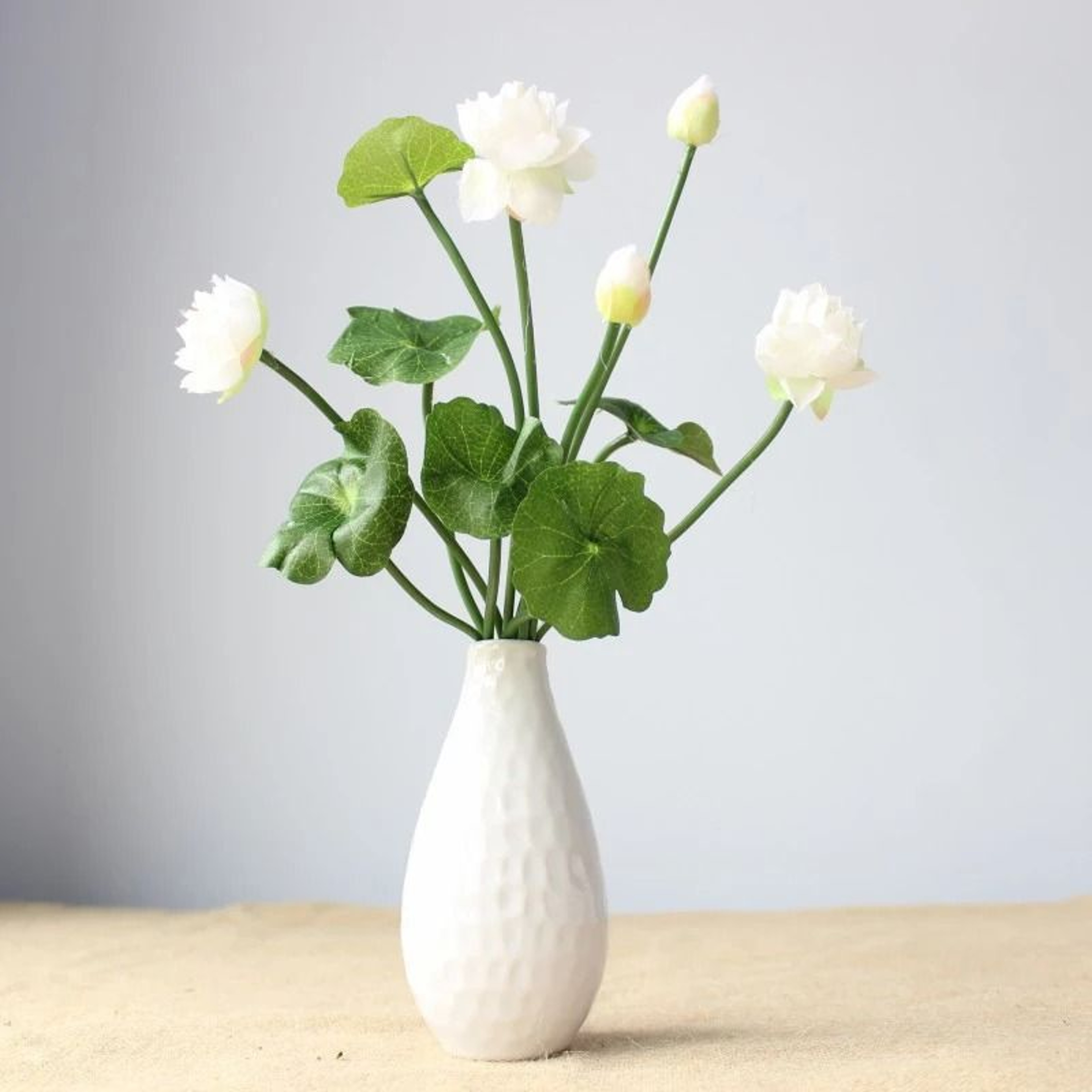 Realistic Artificial Lotus Flower Silk Floral Decor 3