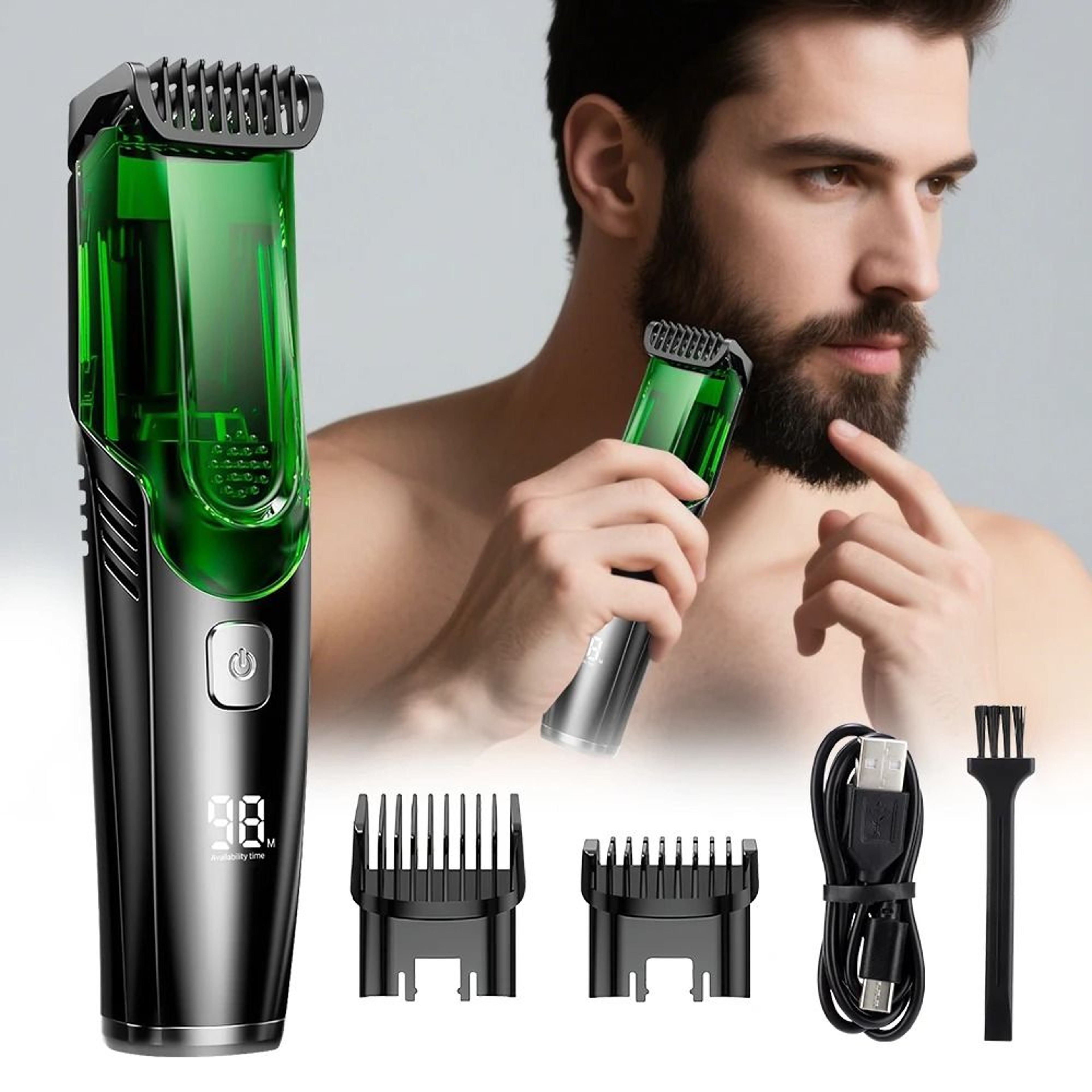 Cordless Vacuum Beard Trimmer With 20 Length Settings 0