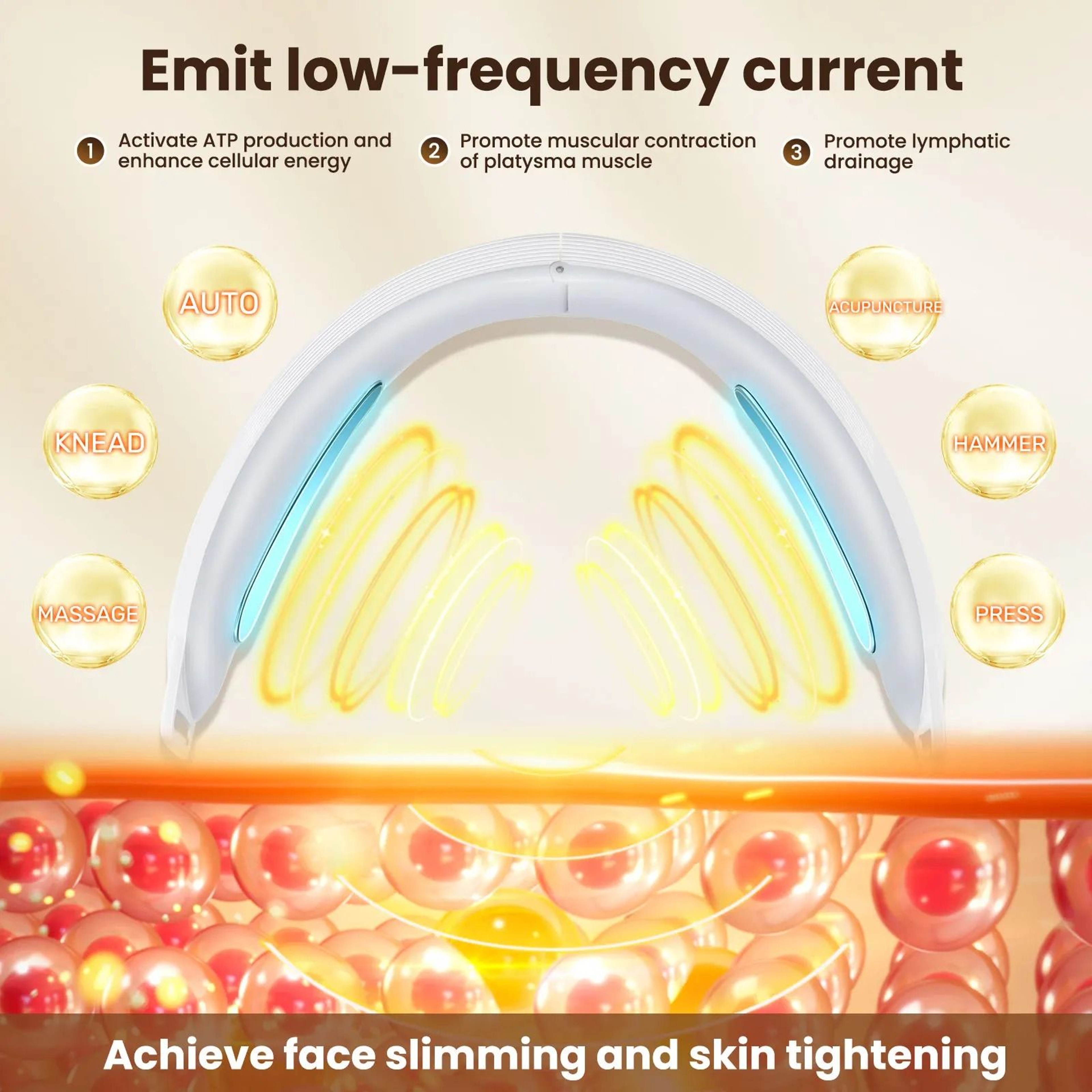 Rechargeable EMS LED Face And Jawline Massager 4