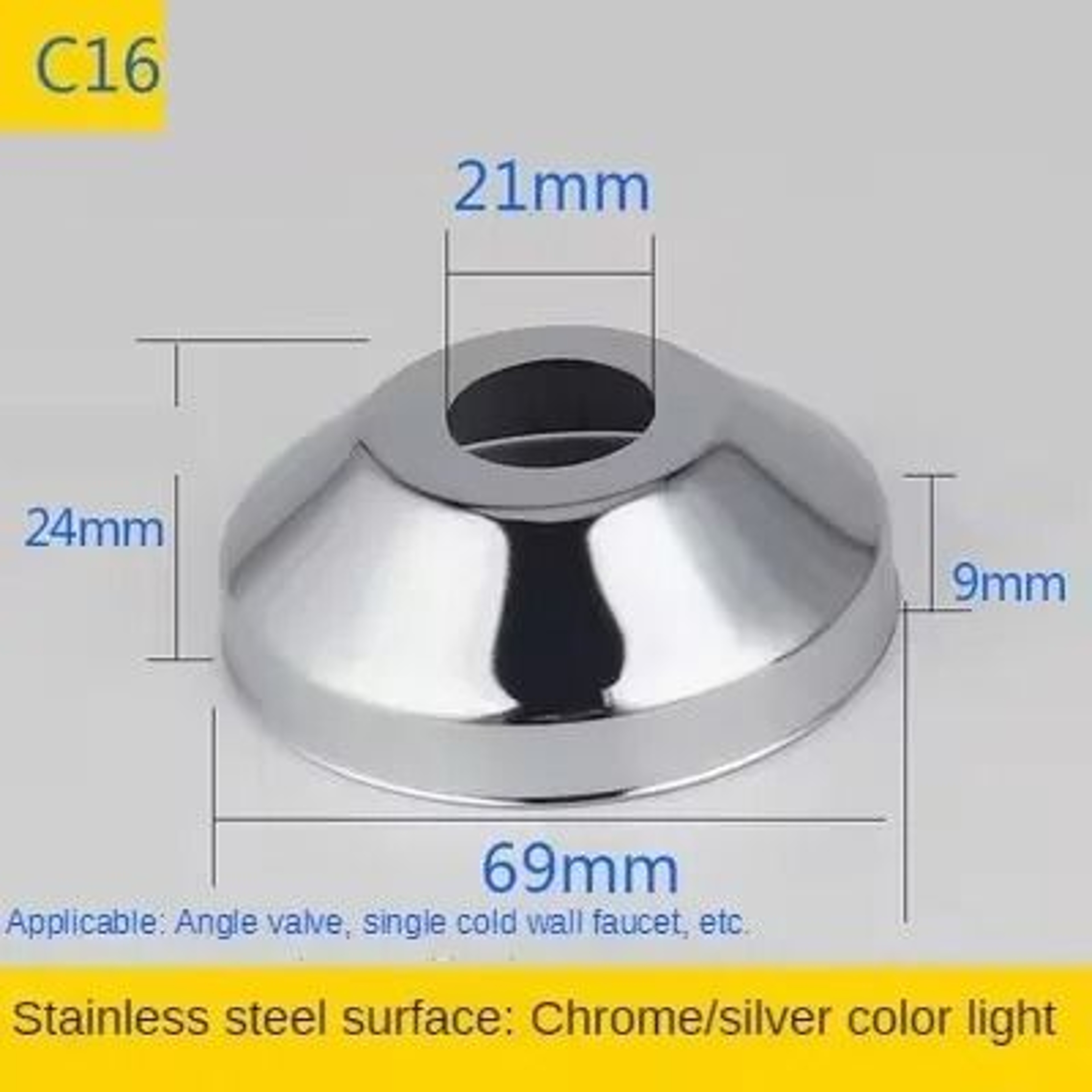 2PCS Stainless Steel Faucet Escutcheon Cover 12 And 34 Inch 10