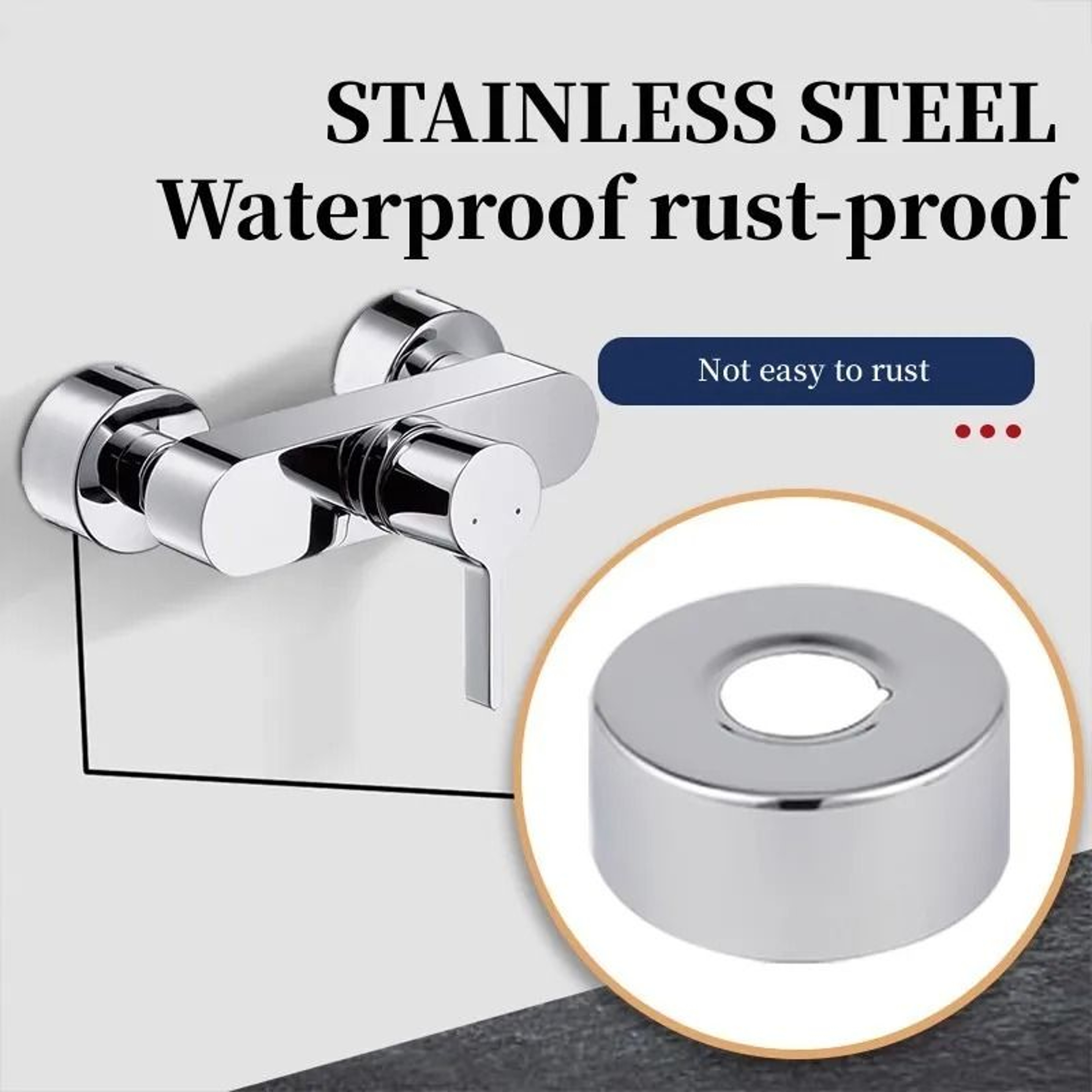 2PC Stainless Steel Faucet Decorative Cover Water Pipe Wall Cover 0