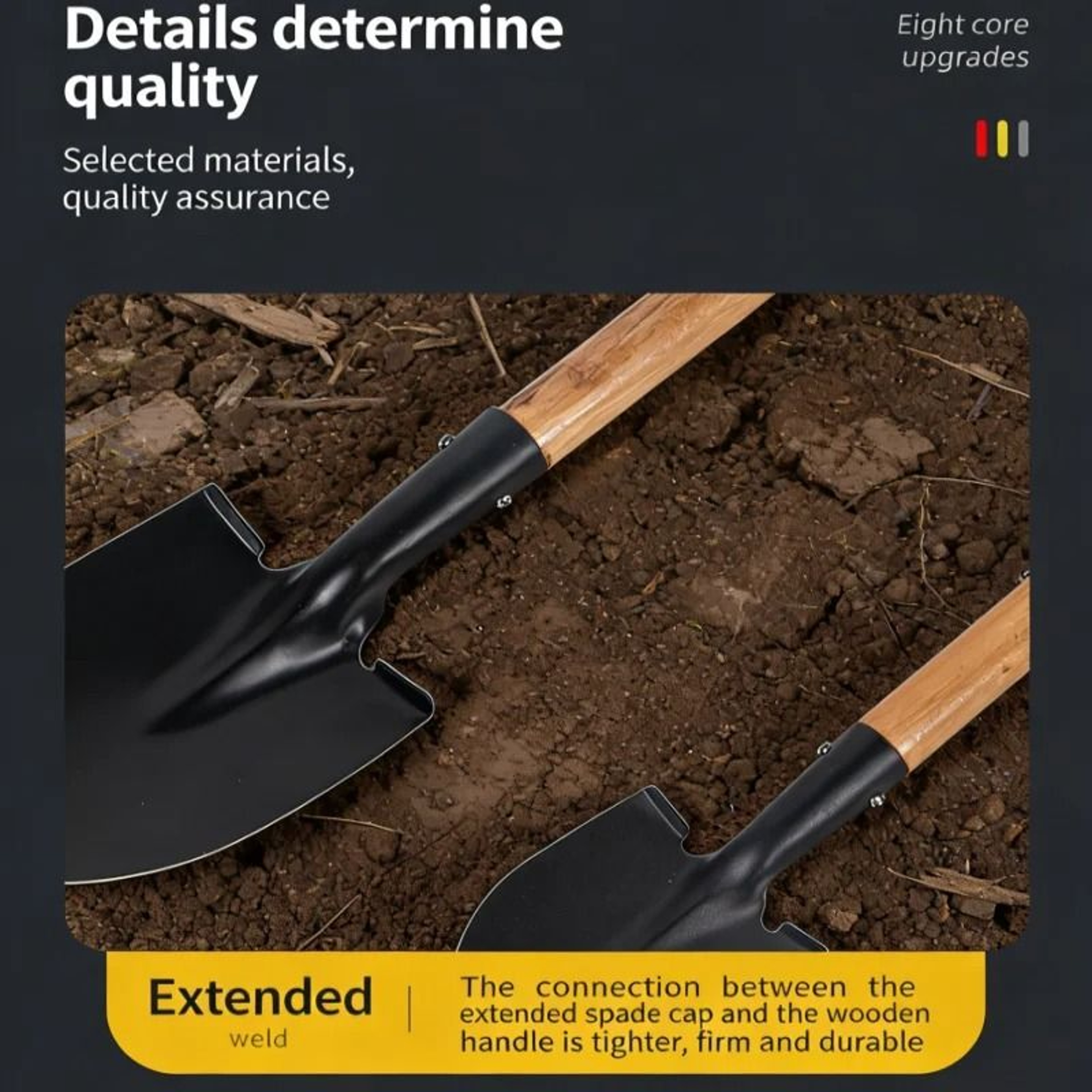 Manganese Steel Garden Shovel Portable Digging Trowel 6