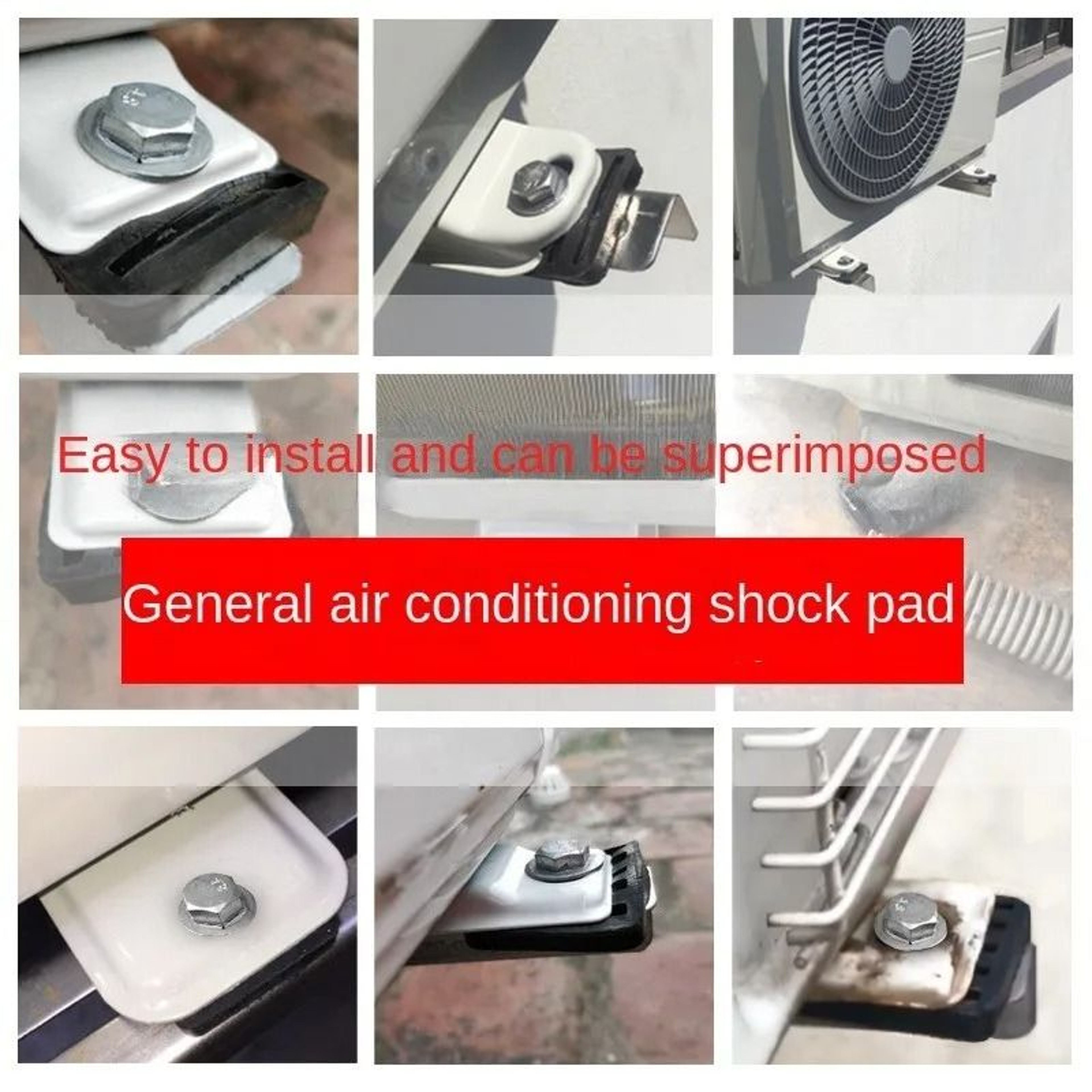 4PC Air Conditioner Anti Vibration Pads Rubber Shock Absorber Mounts 7