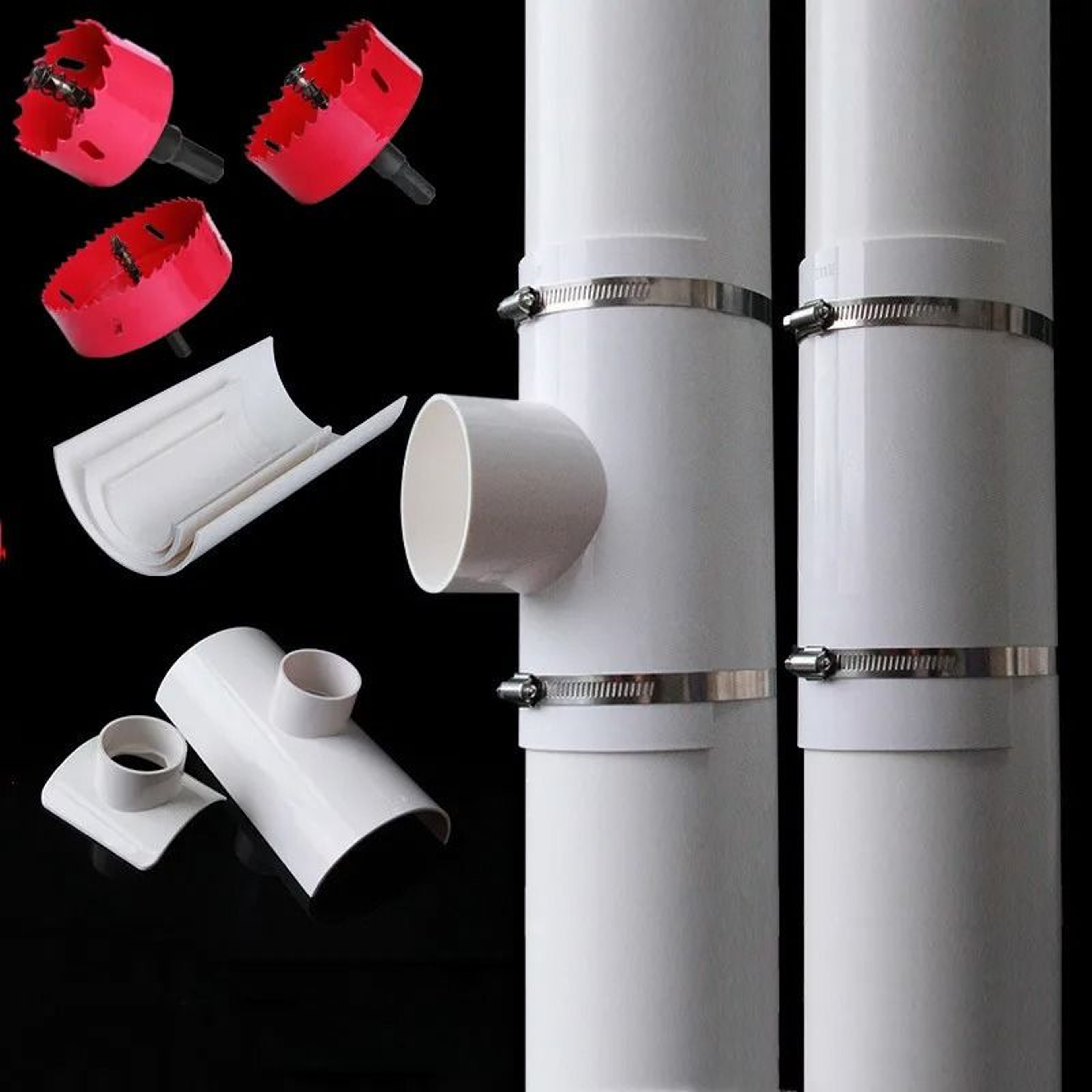 PVC Open Tee Pipe Repair Connector Drain Adapter 20