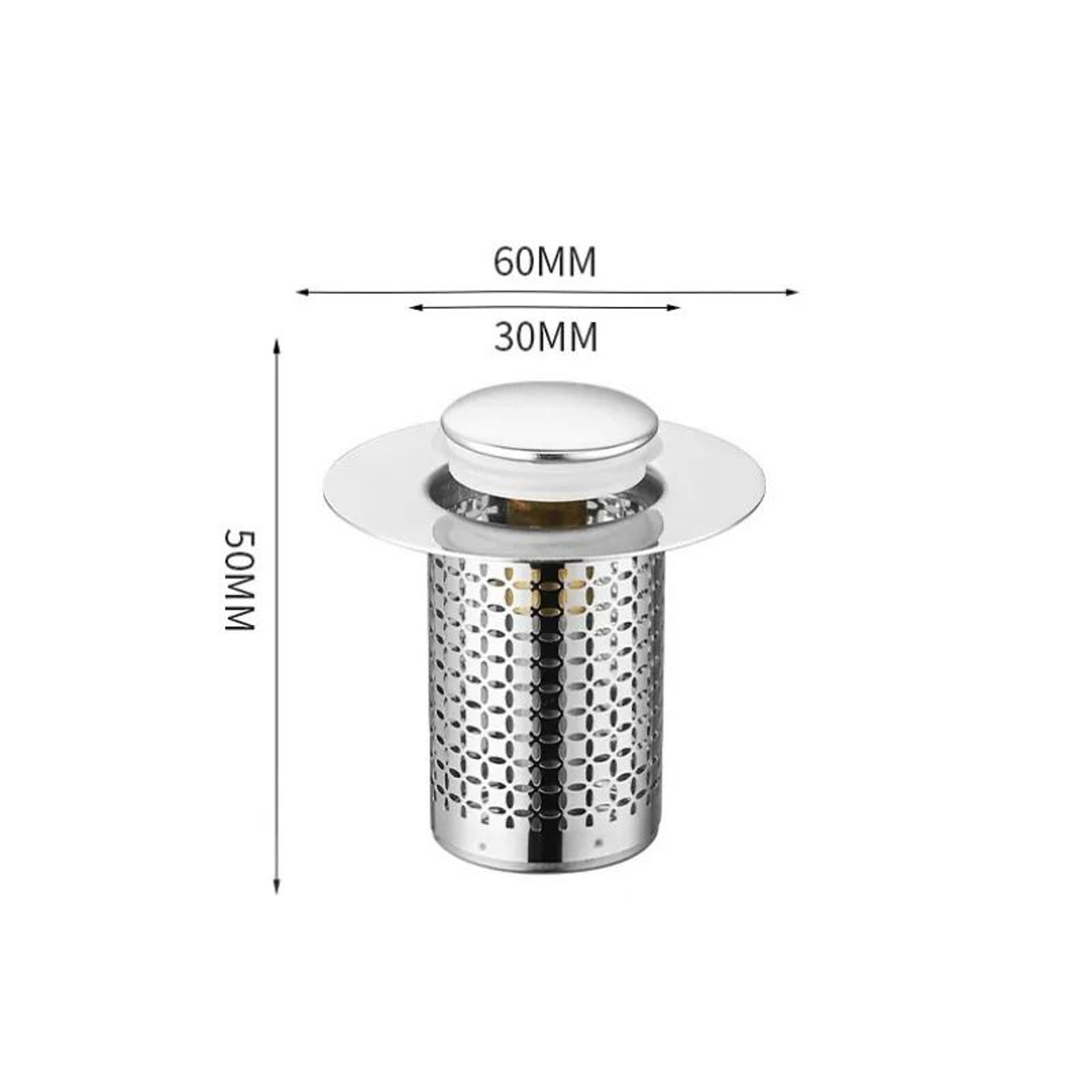 Stainless Steel Pop Up Sink Stopper Hair Catcher Drain Filter 1