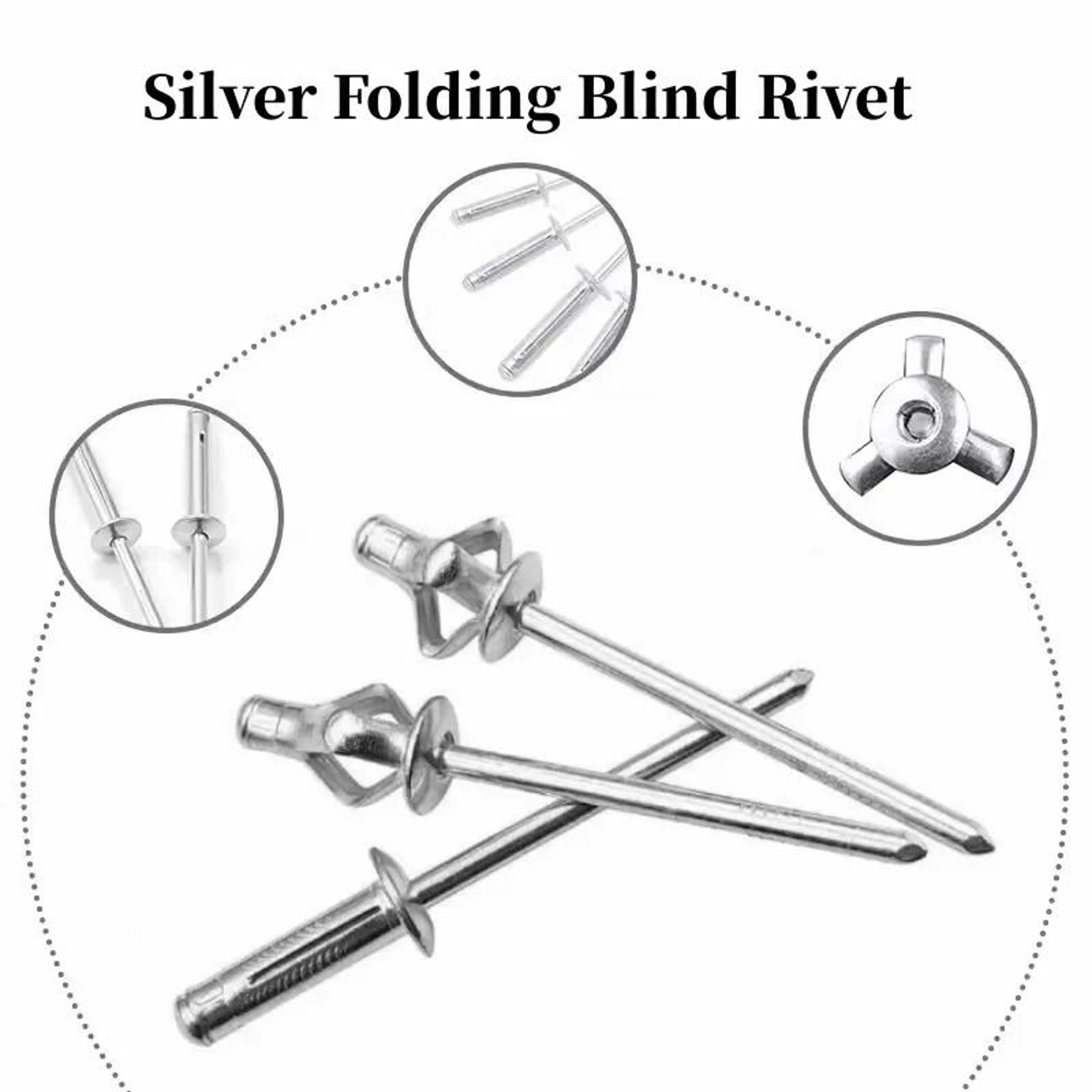 50PCS Aluminum Folding Blind Rivets 32 40 48mm 5