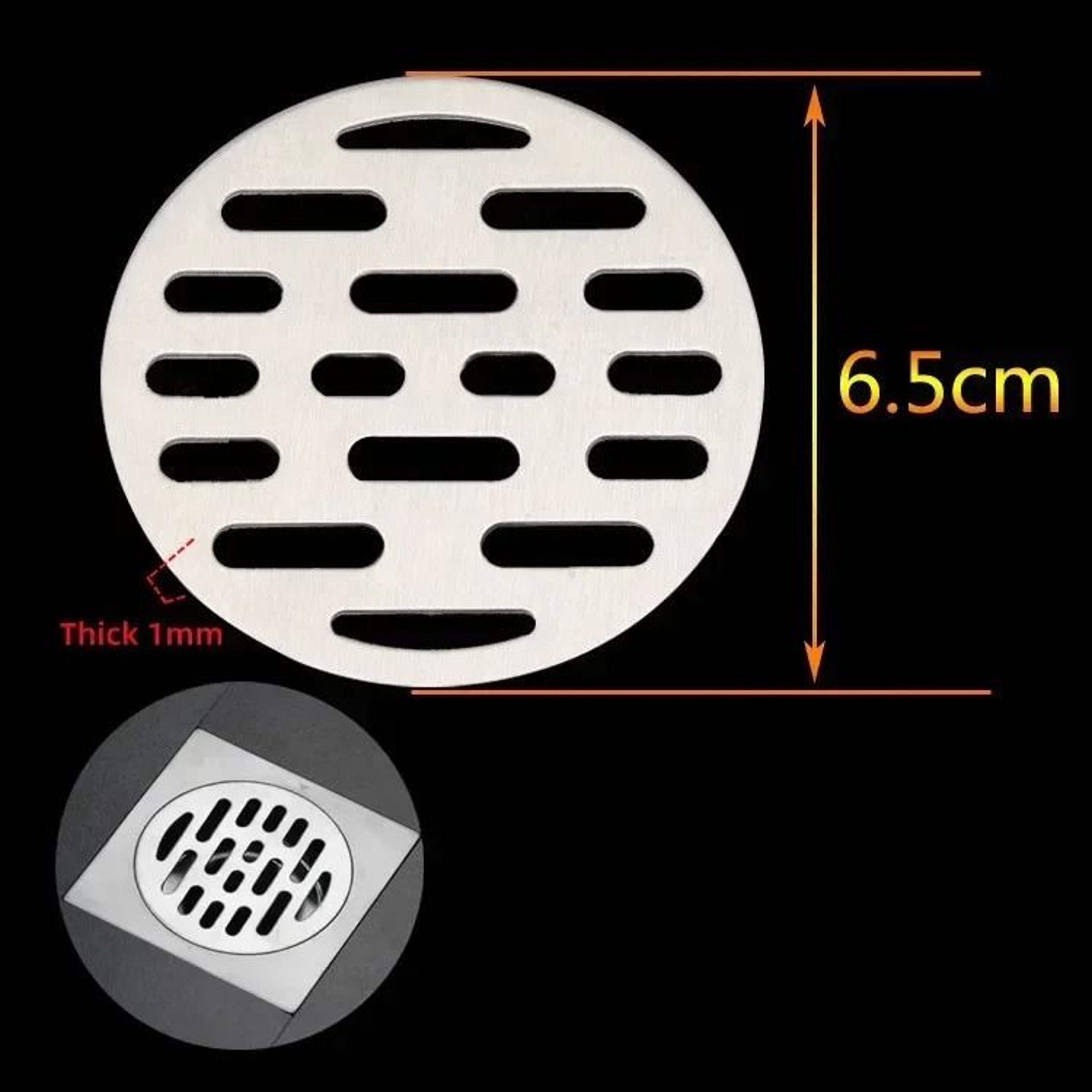 Universal Stainless Steel Round Floor Drain Cover 1