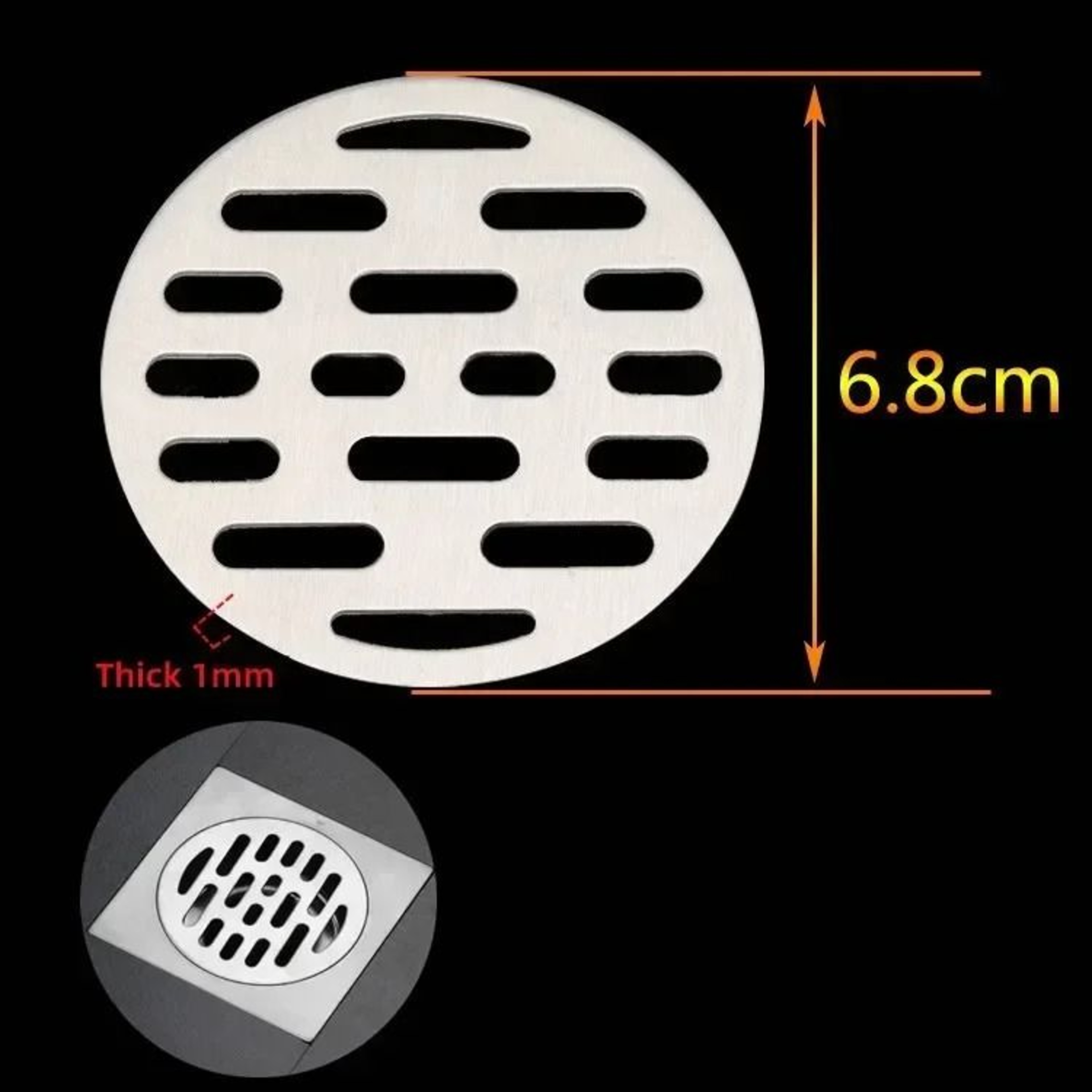 Universal Stainless Steel Round Floor Drain Cover 2