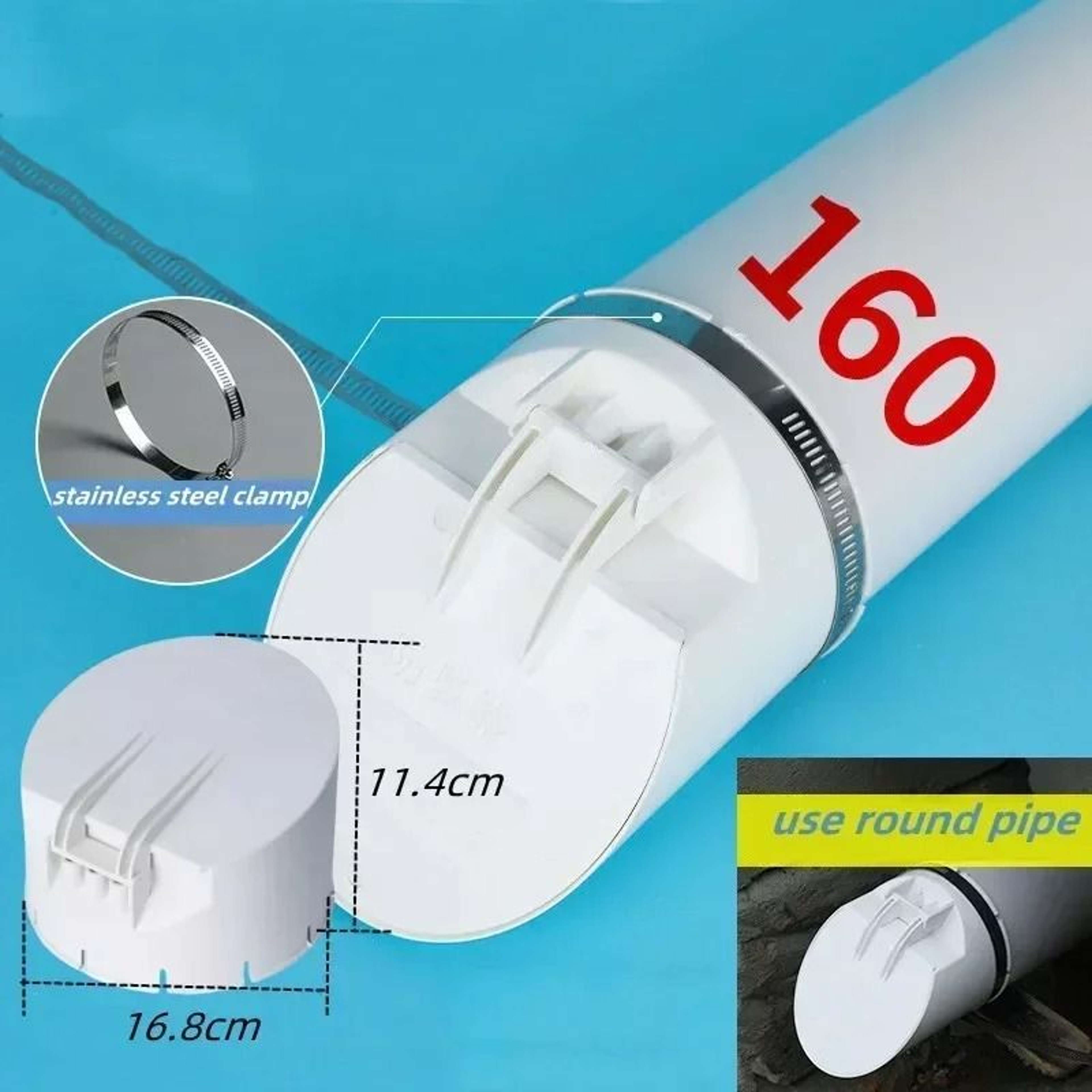 50160mm AntiBackflow Drain Pipe Cover Valve 4
