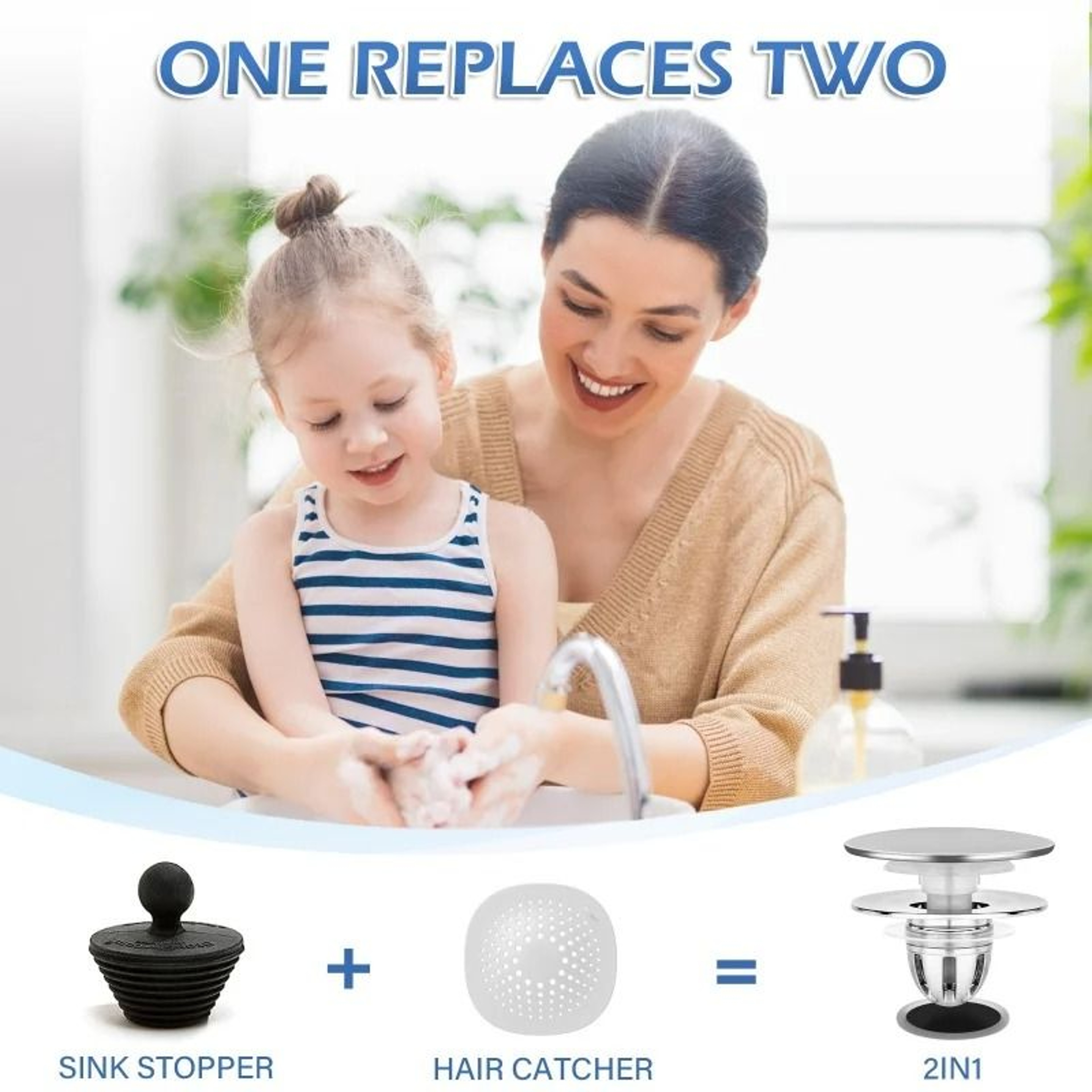 Universal PopUp Sink Stopper With Hair Catcher 5