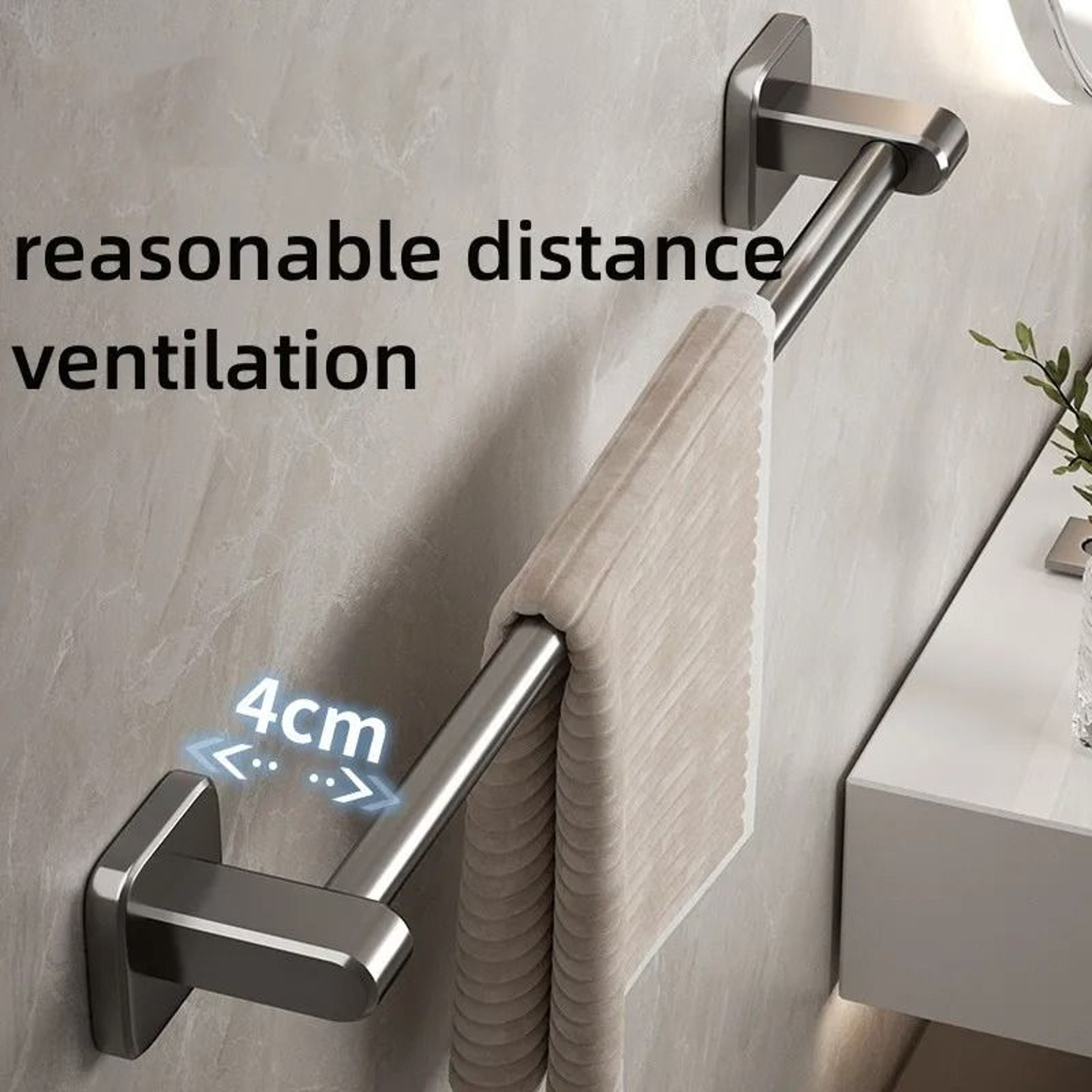SelfAdhesive NoDrill Bathroom Towel Bar 8