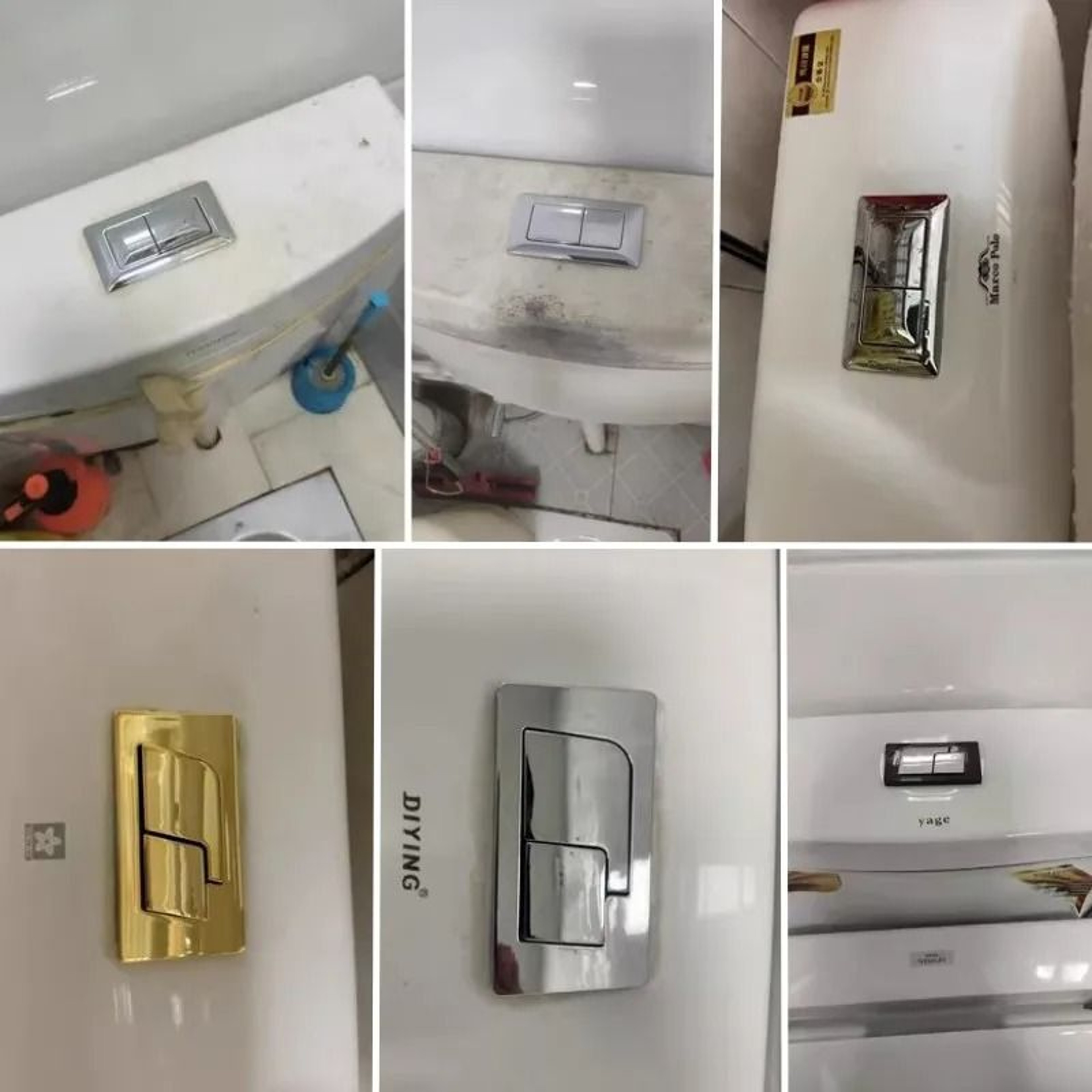 Rectangular Dual Flush Toilet Tank Push Button 8