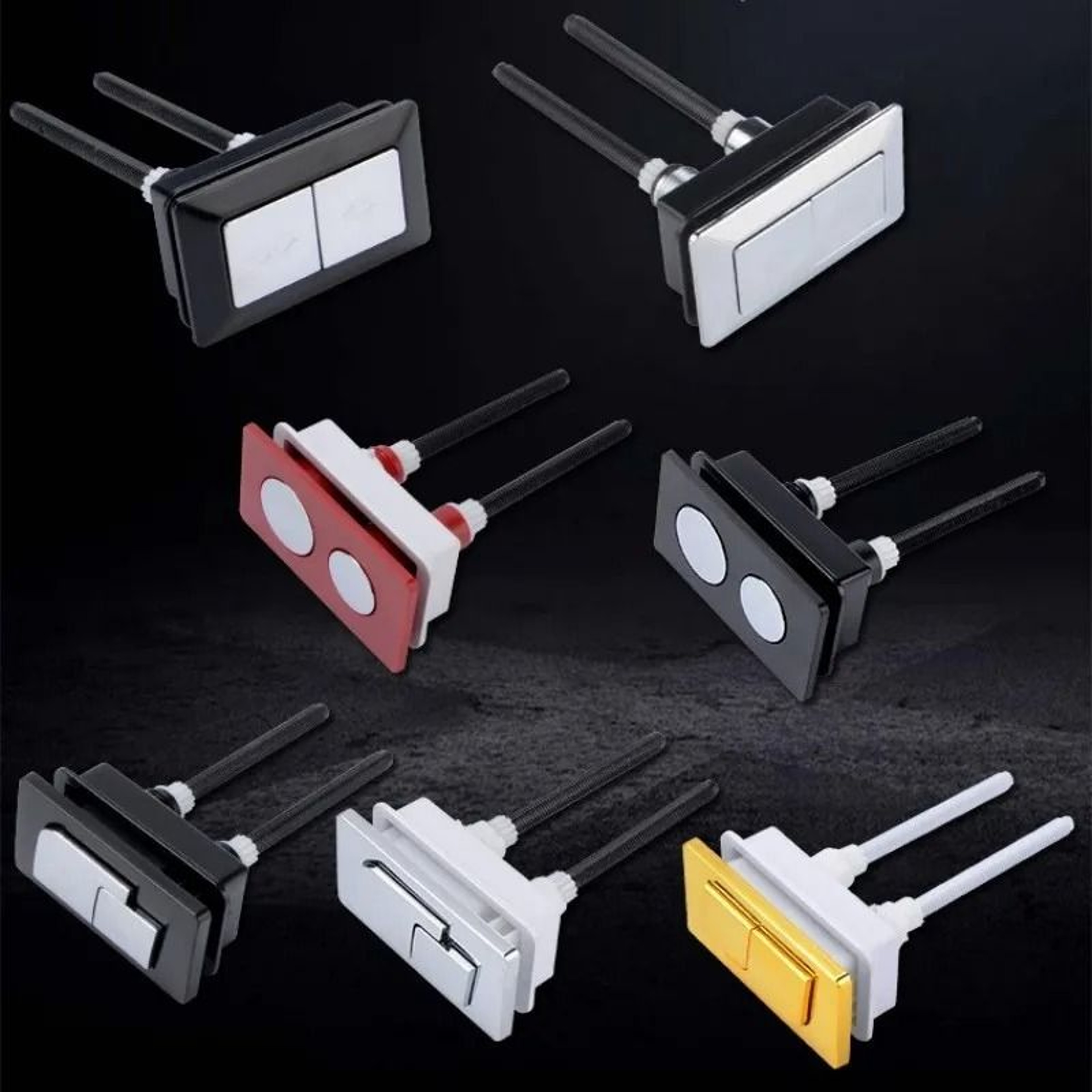 Rectangular Dual Flush Toilet Tank Push Button 0