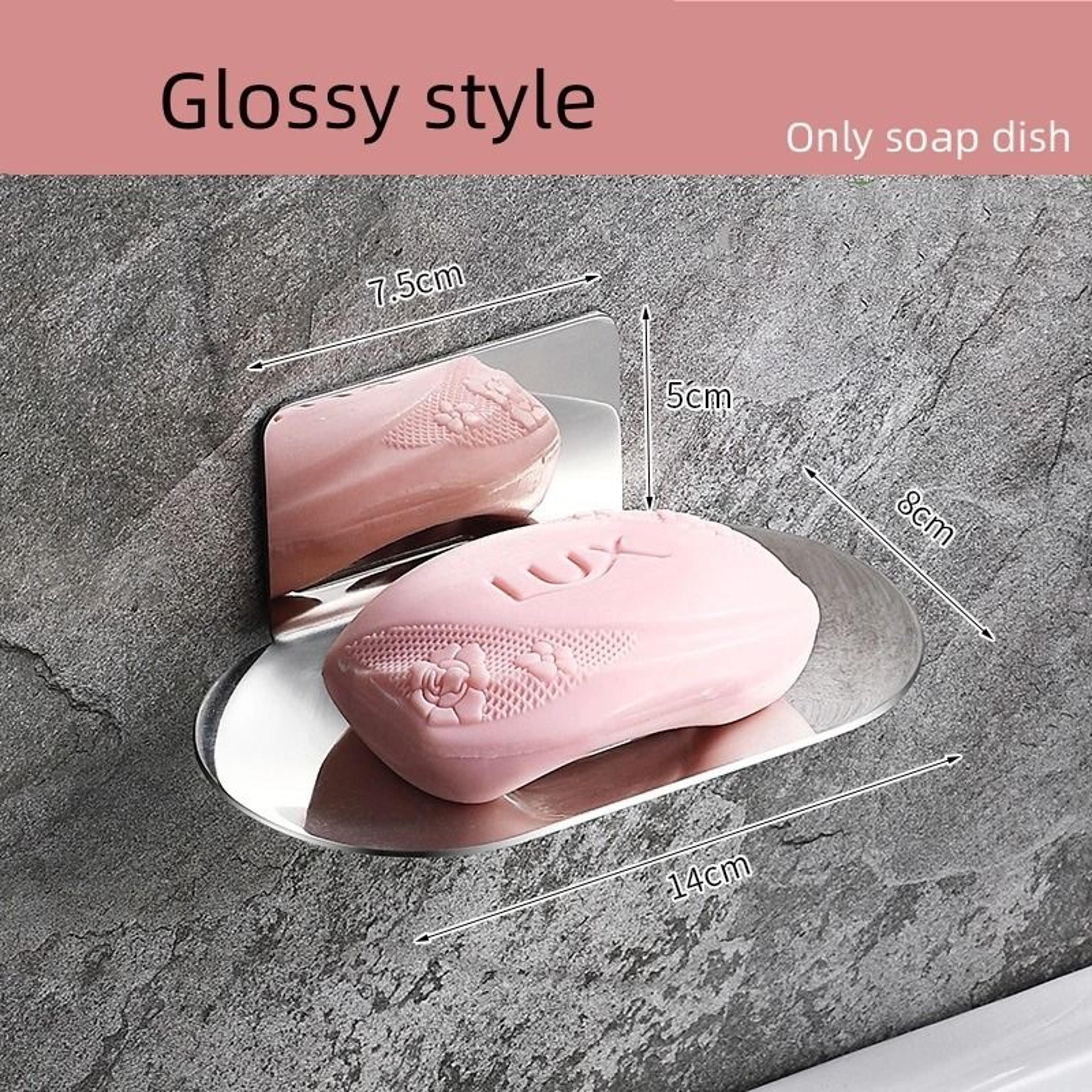 NoDrill Stainless Steel Shower Soap Holder 1