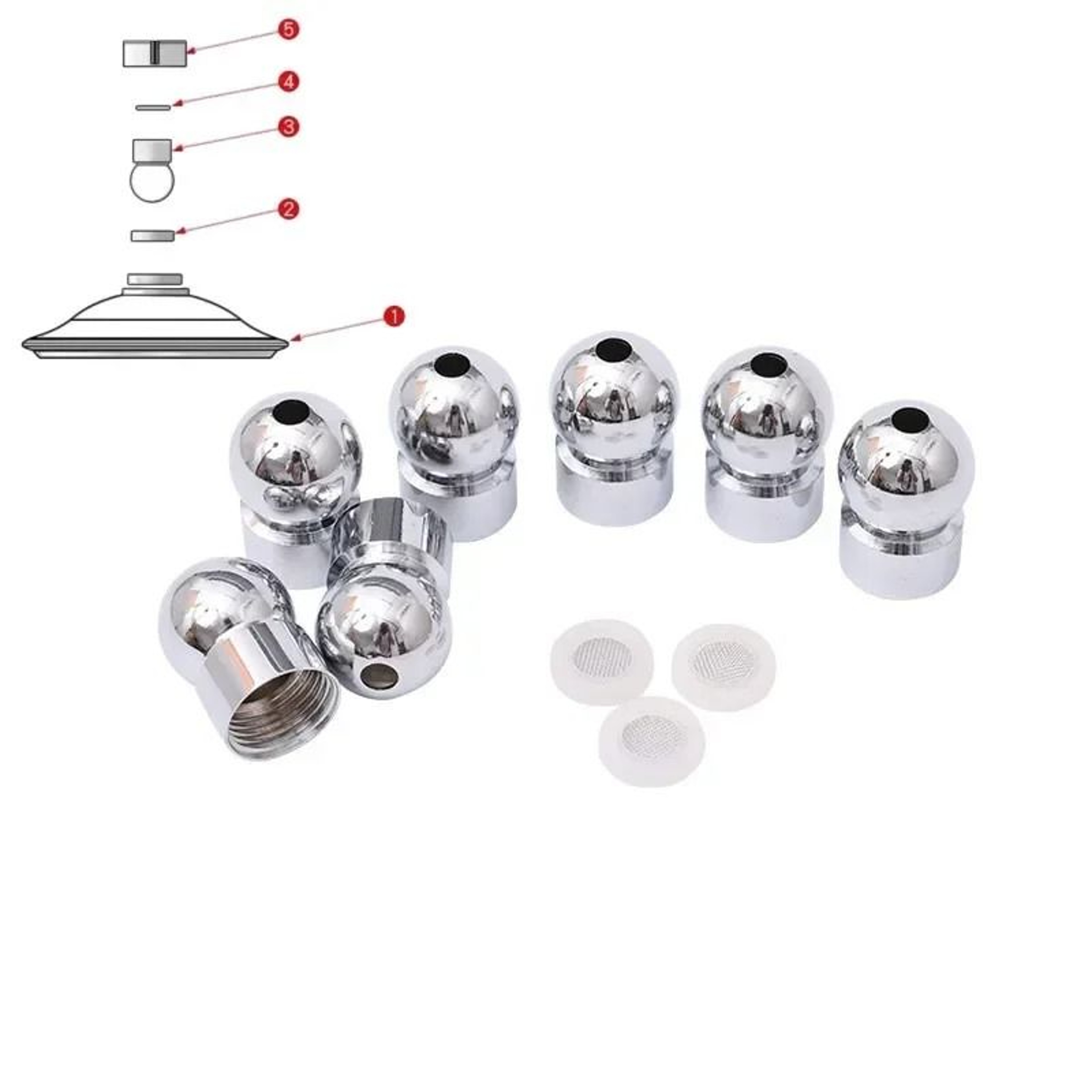 Universal 360 Copper Shower Head Ball Joint Adapter 6