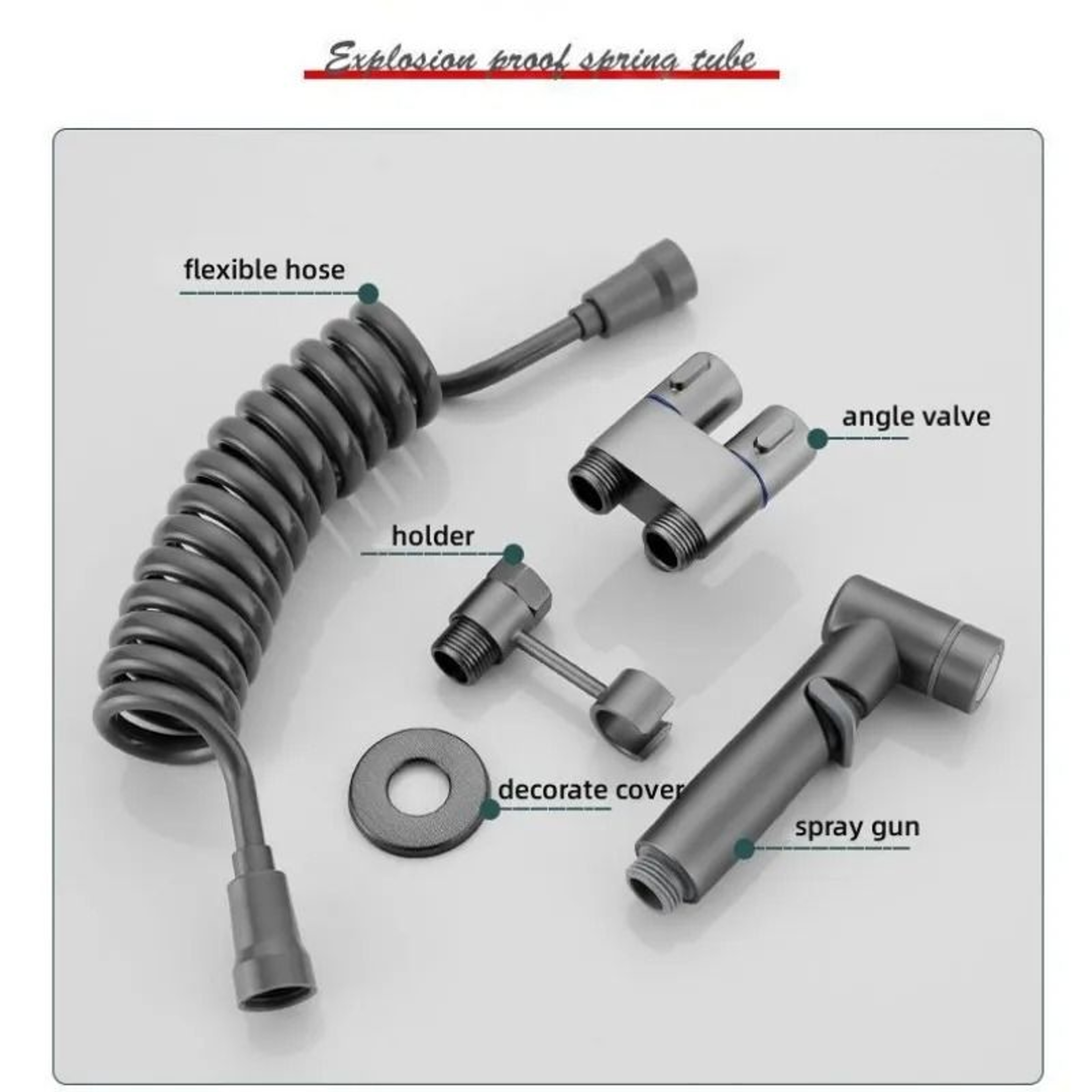 Handheld Bidet Sprayer Set With Dual Outlet Angle Valve 9