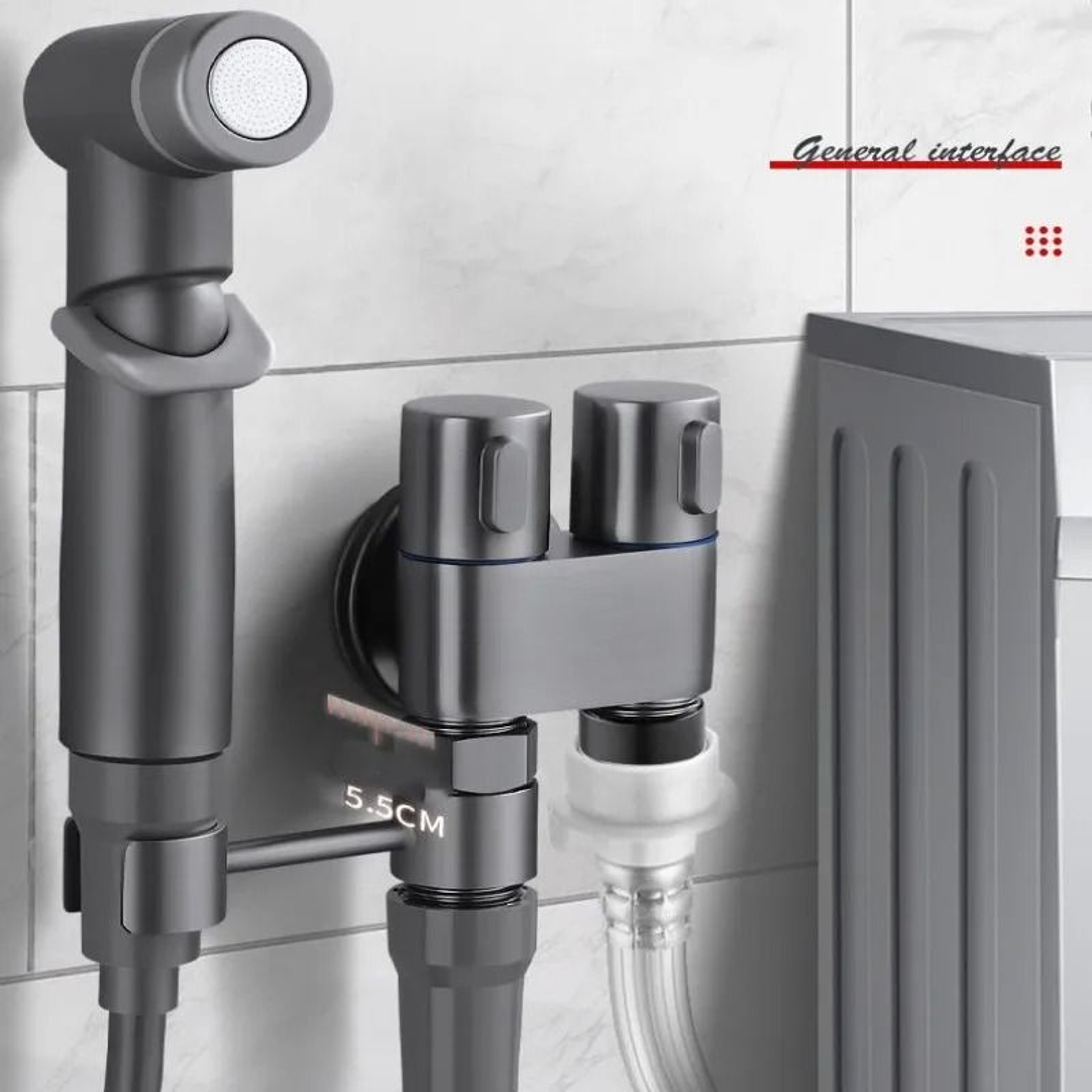 Handheld Bidet Sprayer Set With Dual Outlet Angle Valve 5